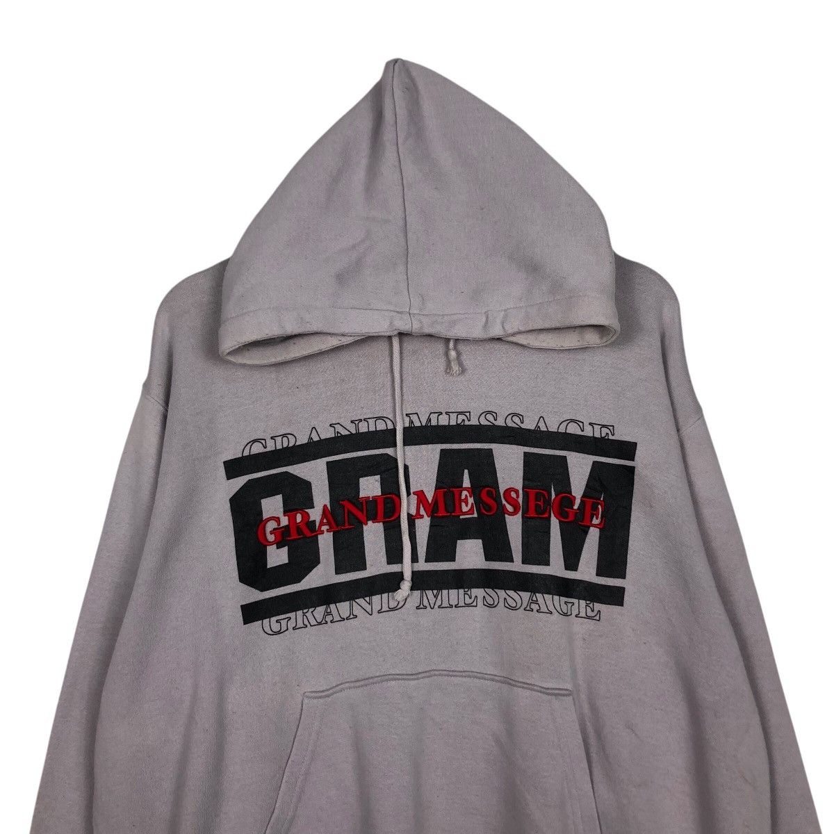 Japanese Brand 📌Vintage Hoodie Pull Over Grand Messege Spell Out Big Logo Size US L / EU 52-54 / 3 - 4 Thumbnail