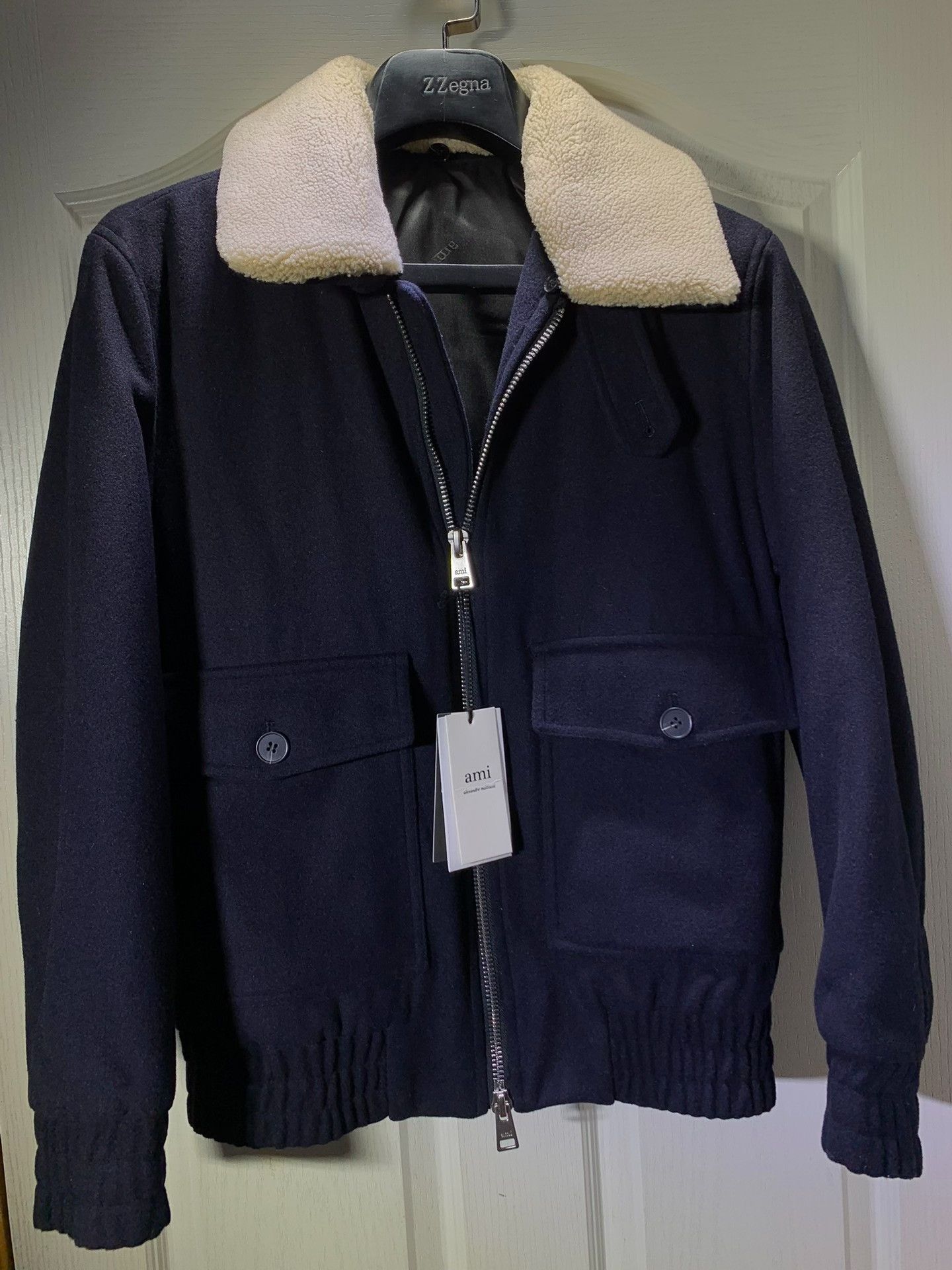 AMI AMI Men's Wool Blend Fur Collar Jacket Size US L / EU 52-54 / 3 - 1 Thumbnail