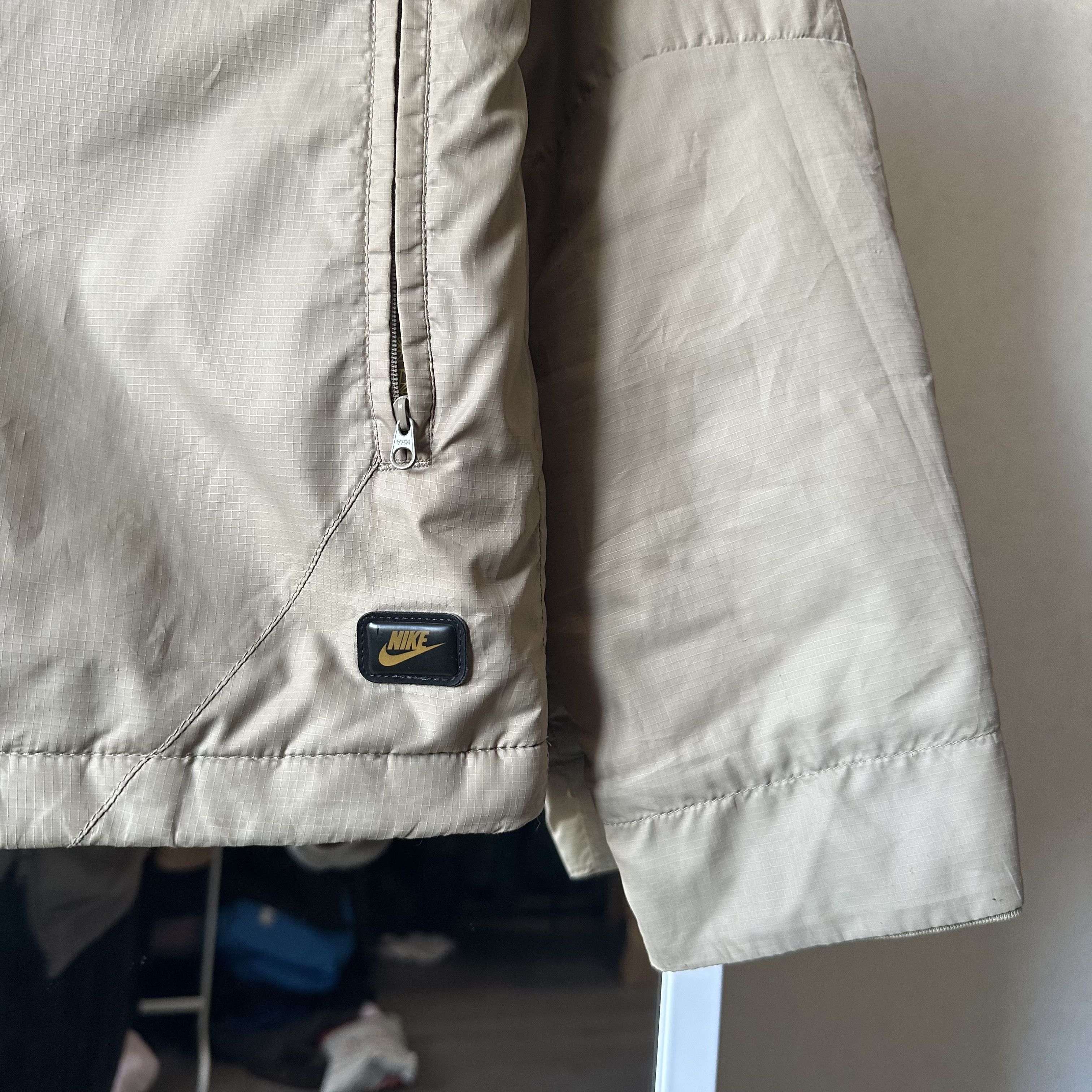 Nike Nike y2k VIntage Nylon Drill Track Beige Jacket Size US M / EU 48-50 / 2 - 2 Thumbnail