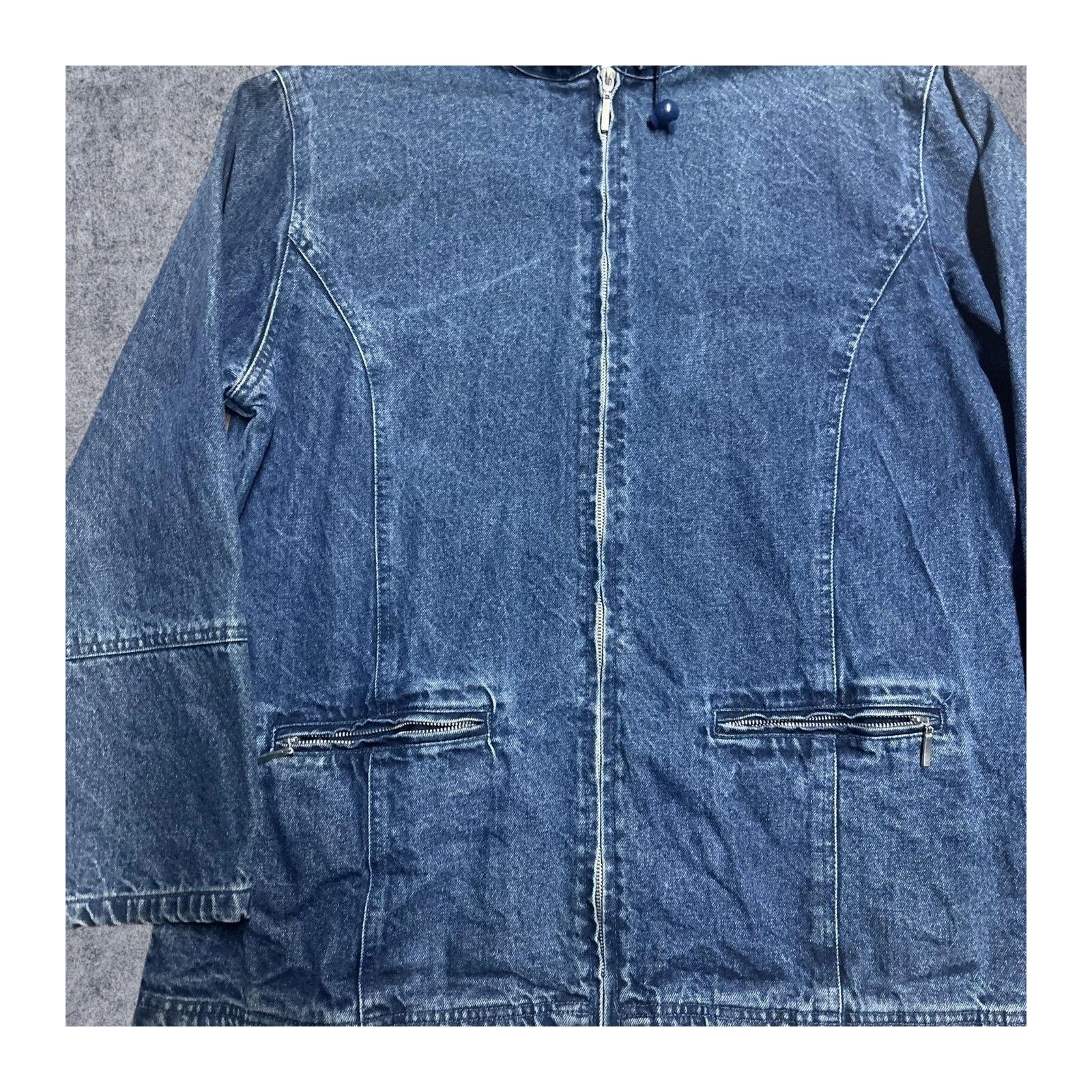 Vintage Vintage 90's North Style Denim Jacket Plaid Lined Large Blue Size US L / EU 52-54 / 3 - 4 Thumbnail