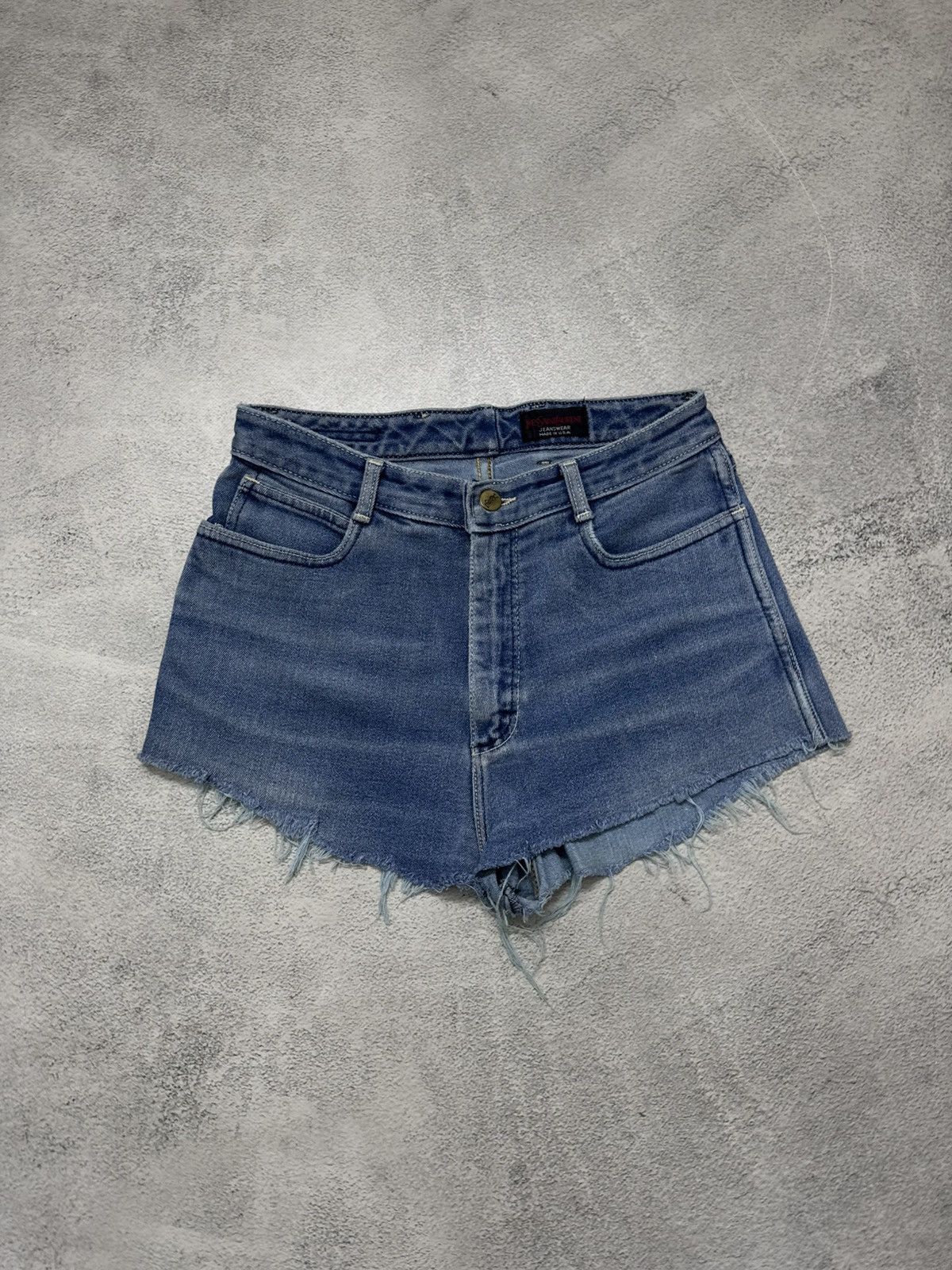 Yves Saint Laurent Vintage Y2k Yves Saint Laurent YSL Denim Shorts 00’s Size 32" / US 10 / IT 46 - 1 Thumbnail