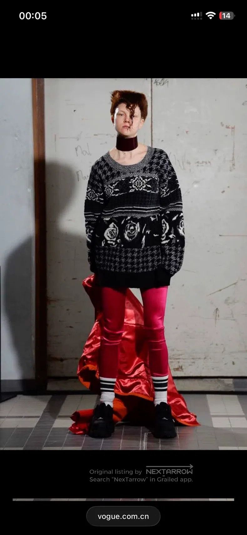 Junya Watanabe Junya Watanabe Rose Jacquard Long Sleeve Wool Knit Size S / US 4 / IT 40 - 2 Thumbnail