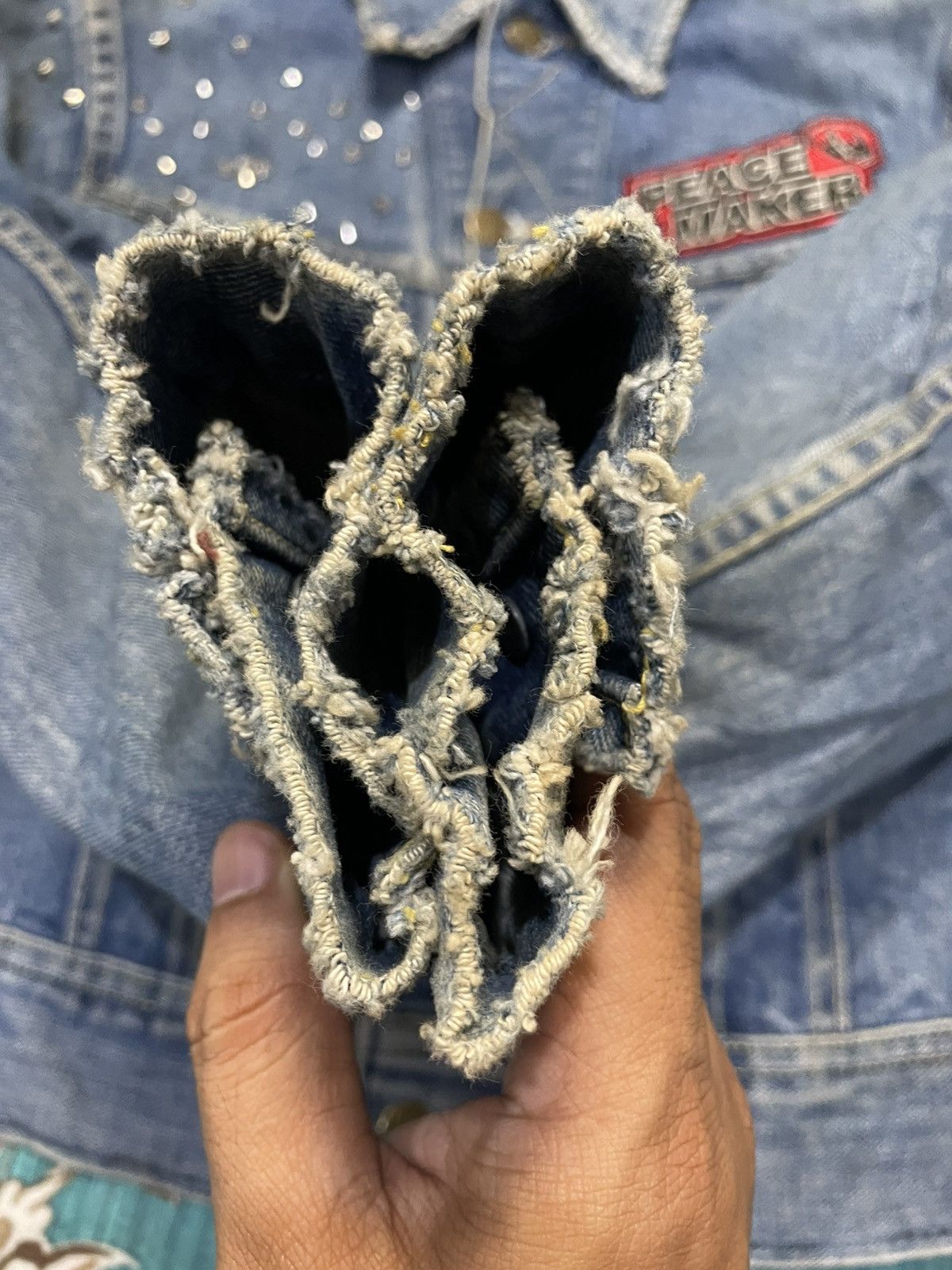 Lee Vintage 90s Lee Denim Jacket Custom Peace Maker Made In USA Size US S / EU 44-46 / 1 - 7 Thumbnail