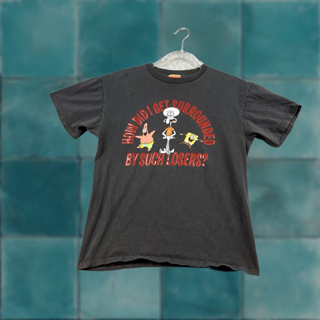Vintage VINTAGE SpongeBob SquarePants T Shirt Mens S Jellyfishing Y2K 2004 Black Size US S / EU 44-46 / 1 - 1 Thumbnail