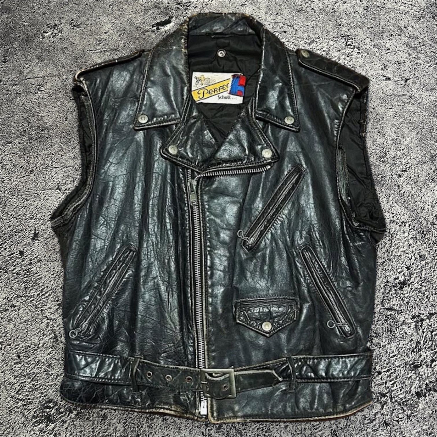 Schott × Vintage 90s Schott 109V Perfecto Raider Genuine Leather 