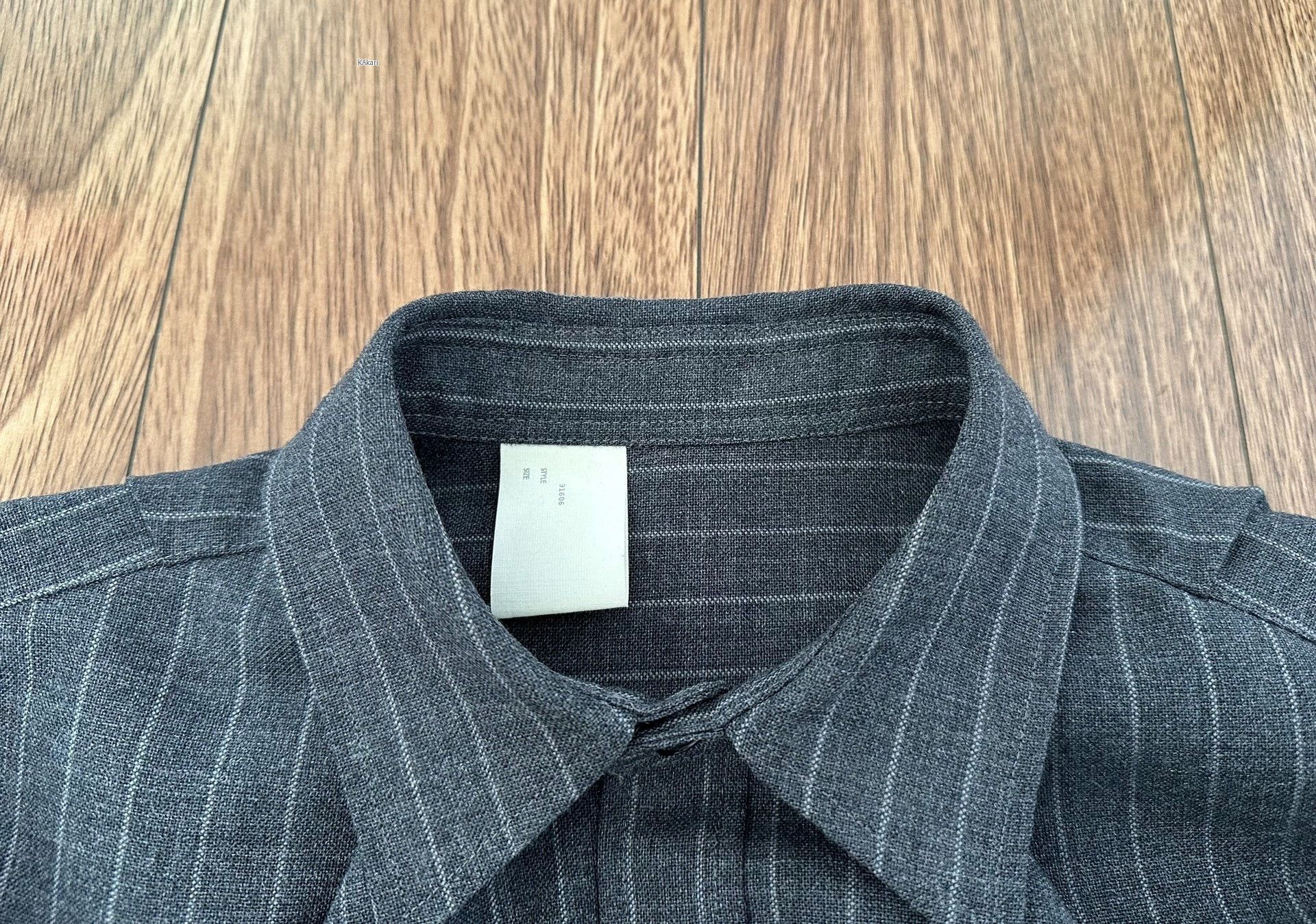 N.Hoolywood N.HOOLYWOOD Striped Pleated Wool Shirt Size US M / EU 48-50 / 2 - 2 Thumbnail