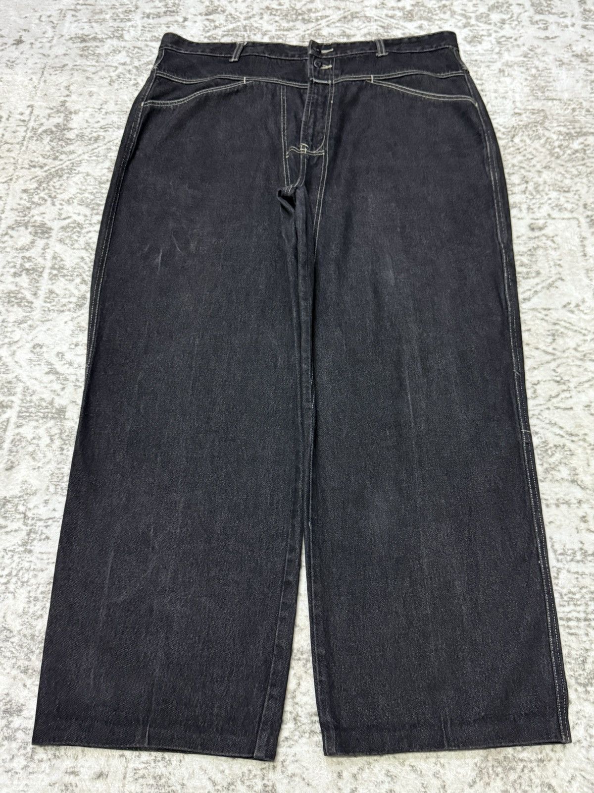 Marithe + Francois Girbaud Girbaud Black Wash Carpenter Loose Denim Pants Size US 40 / EU 56 - 1 Thumbnail