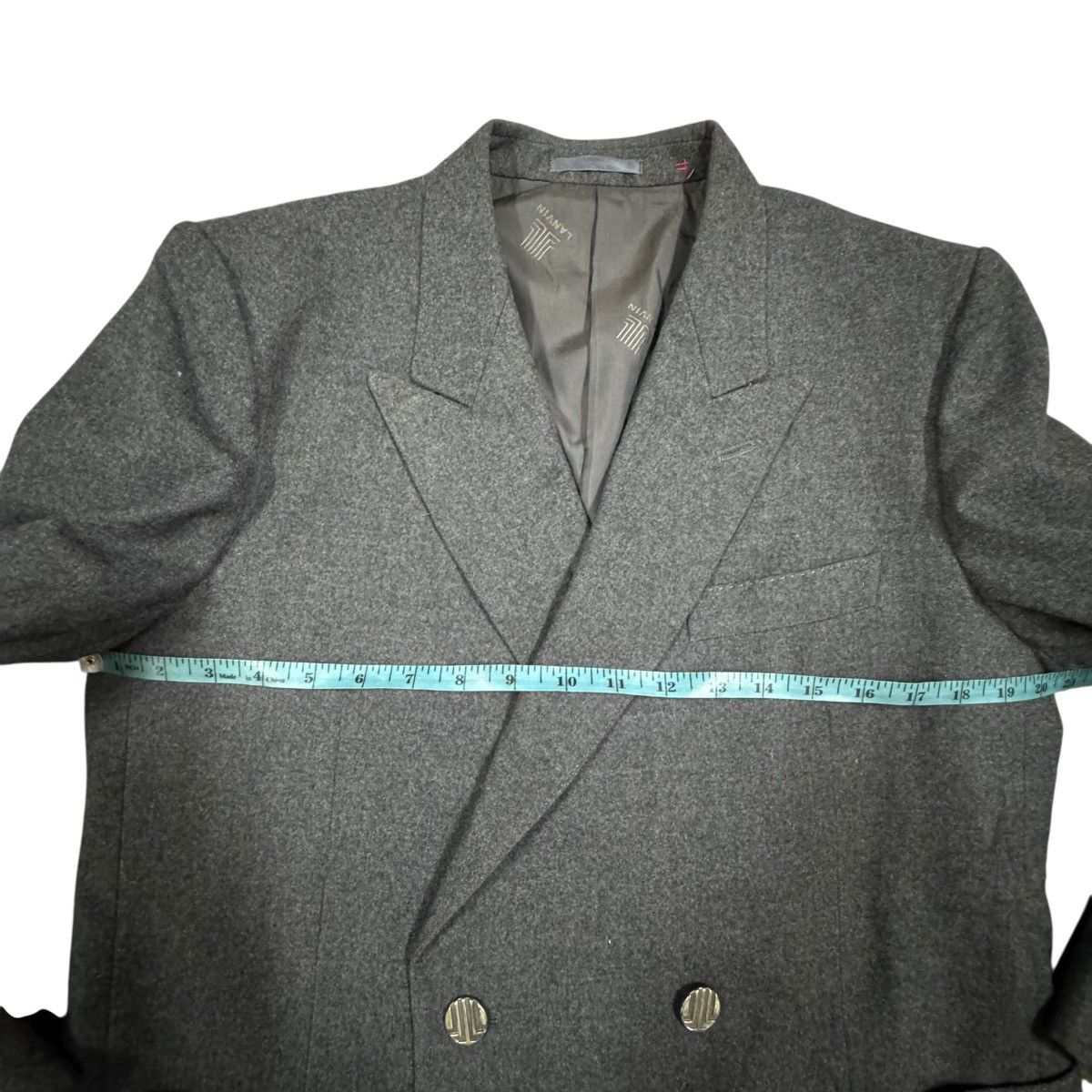 Lanvin Vtg🔥Lanvin Paris Gray Double Breasted Lana Wool Jacket Size 36R - 16 Thumbnail