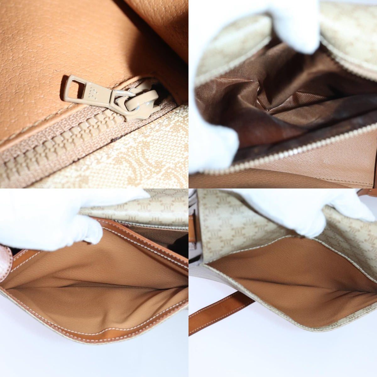 Celine CELINE Macadam Canvas Shoulder Bag Beige Size ONE SIZE - 13 Thumbnail