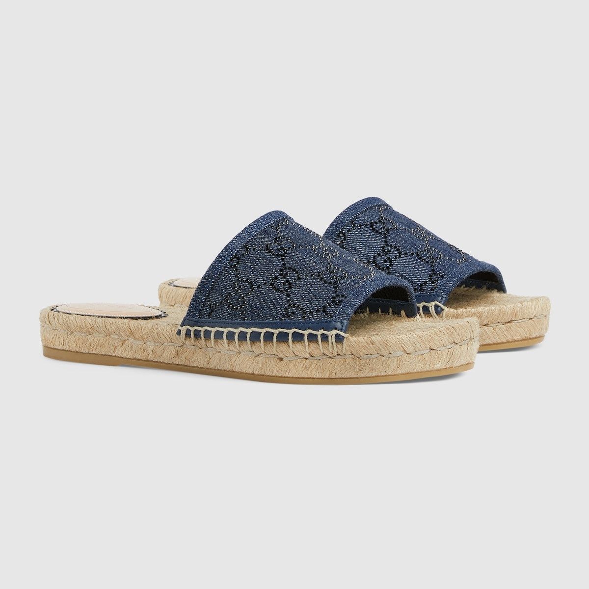 Gucci o1s1wg110425 Women's Slide Espadrille With GG Crystals Size US 6.5 / IT 36.5 - 2 Thumbnail