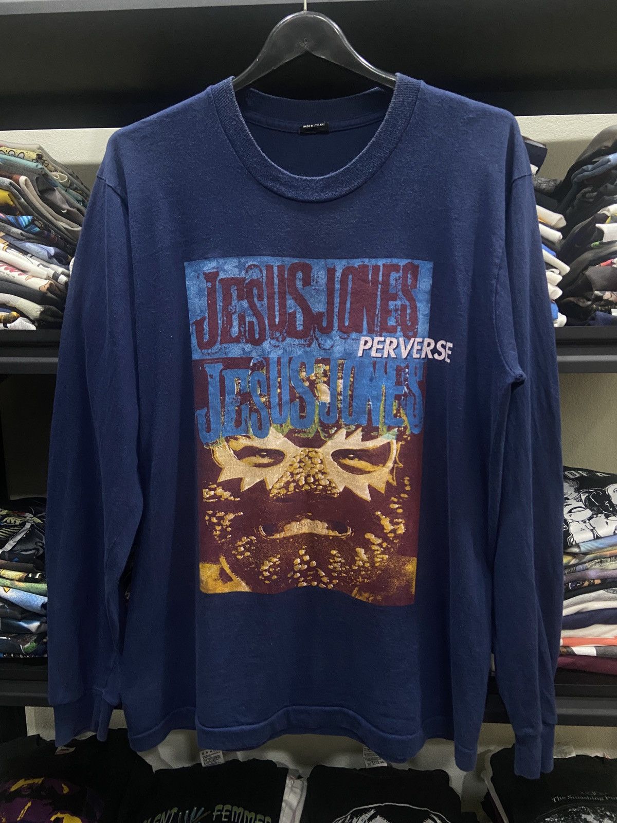 Band Tees × Vintage 🔥Vintage 1993s JESUS JONES PERVERSE Band Tour T-Shirt Size US L / EU 52-54 / 3 - 1 Thumbnail