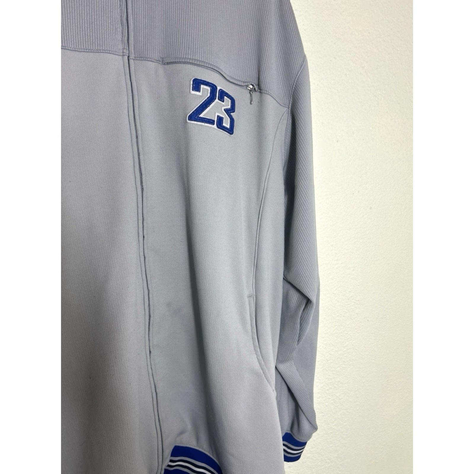 Jordan Brand Vtg Air JORDAN Jumpman Dbl Zip Warm Up Jacket Military Blue/Grey #23 UNC XL Size US XL / EU 56 / 4 - 5 Thumbnail