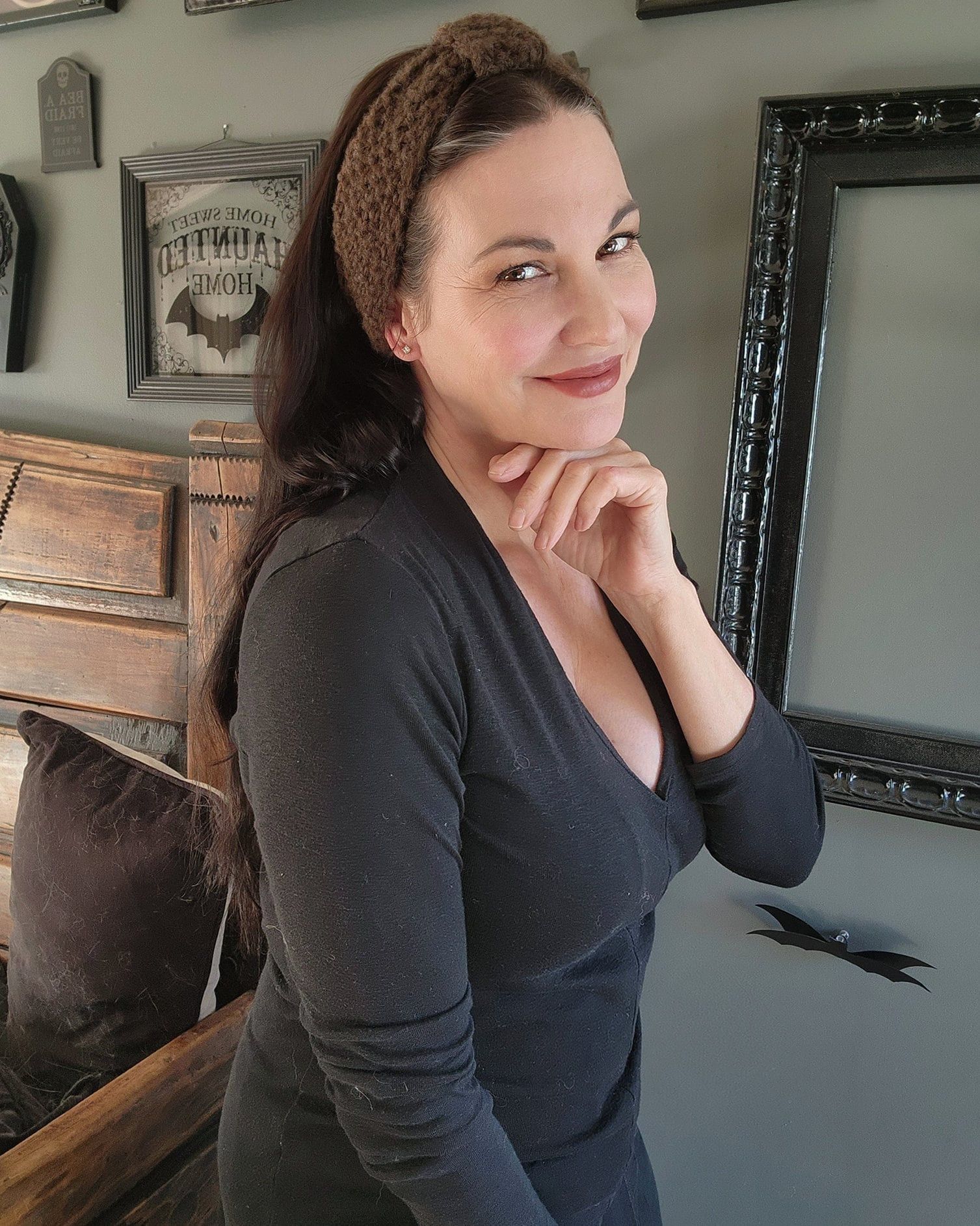 Handmade Hand Knit Headband, Earwarmer in Brown, "Highlands", One of Size ONE SIZE - 8 Thumbnail