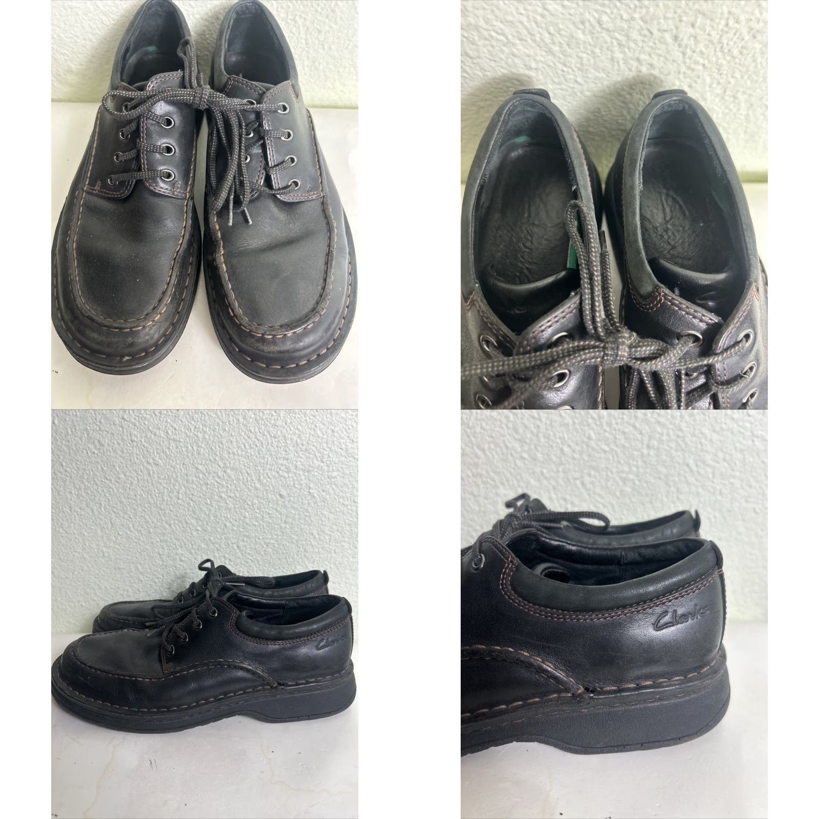 Clarks Clarks Keeler Walk Casual Shoes Men 9 M Black Brown Leather Upper Suede Insole Adjustable Comfort Shoes Mens Size US 9 / EU 42 - 8 Thumbnail