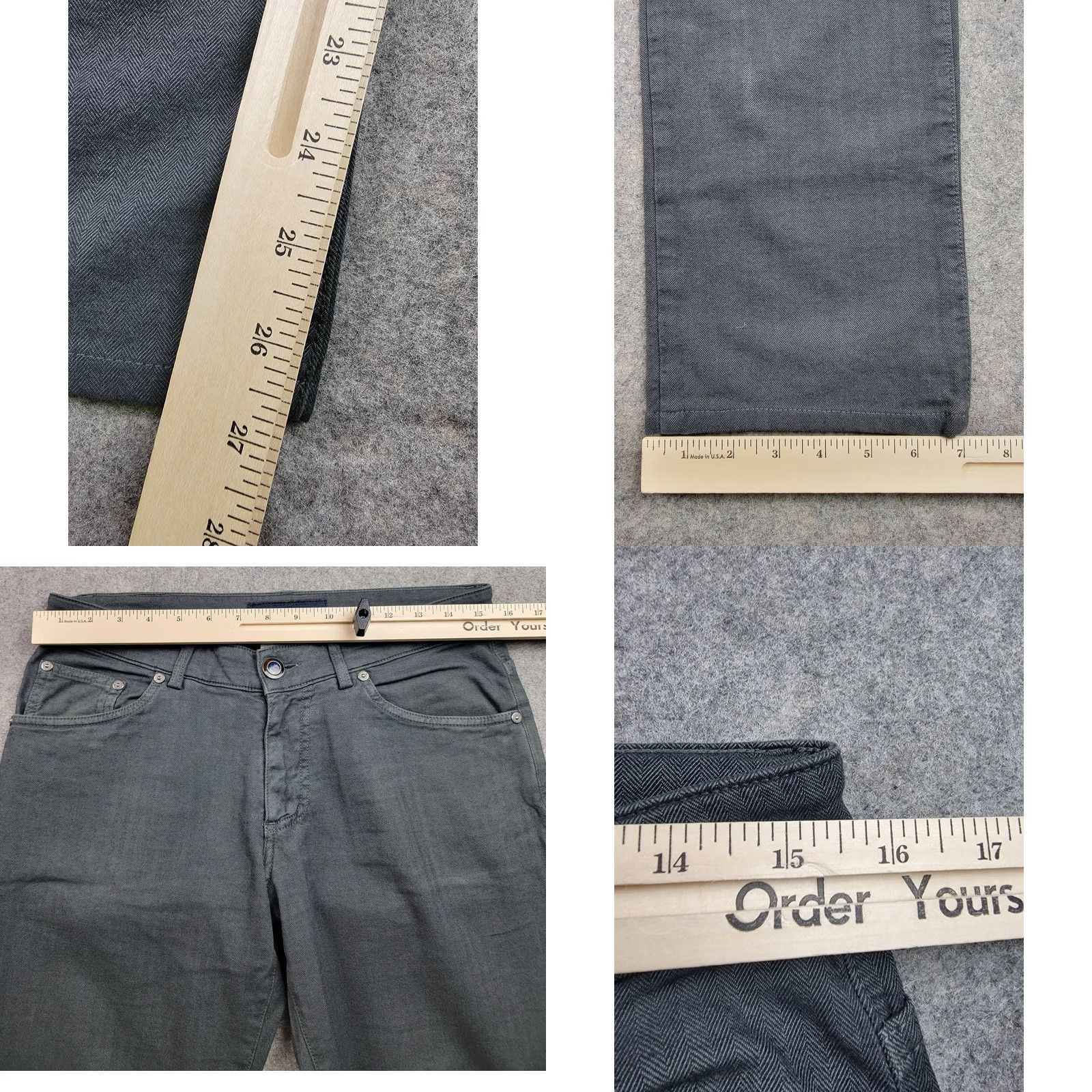 Etro ETRO Jeans Mens 30 Gray Regular Denim Herringbone Twill Stretch Zip Fly Five-Pocket Made in Italy Regular Fit Mens Fashionwear Size US 30 / EU 46 - 10 Thumbnail