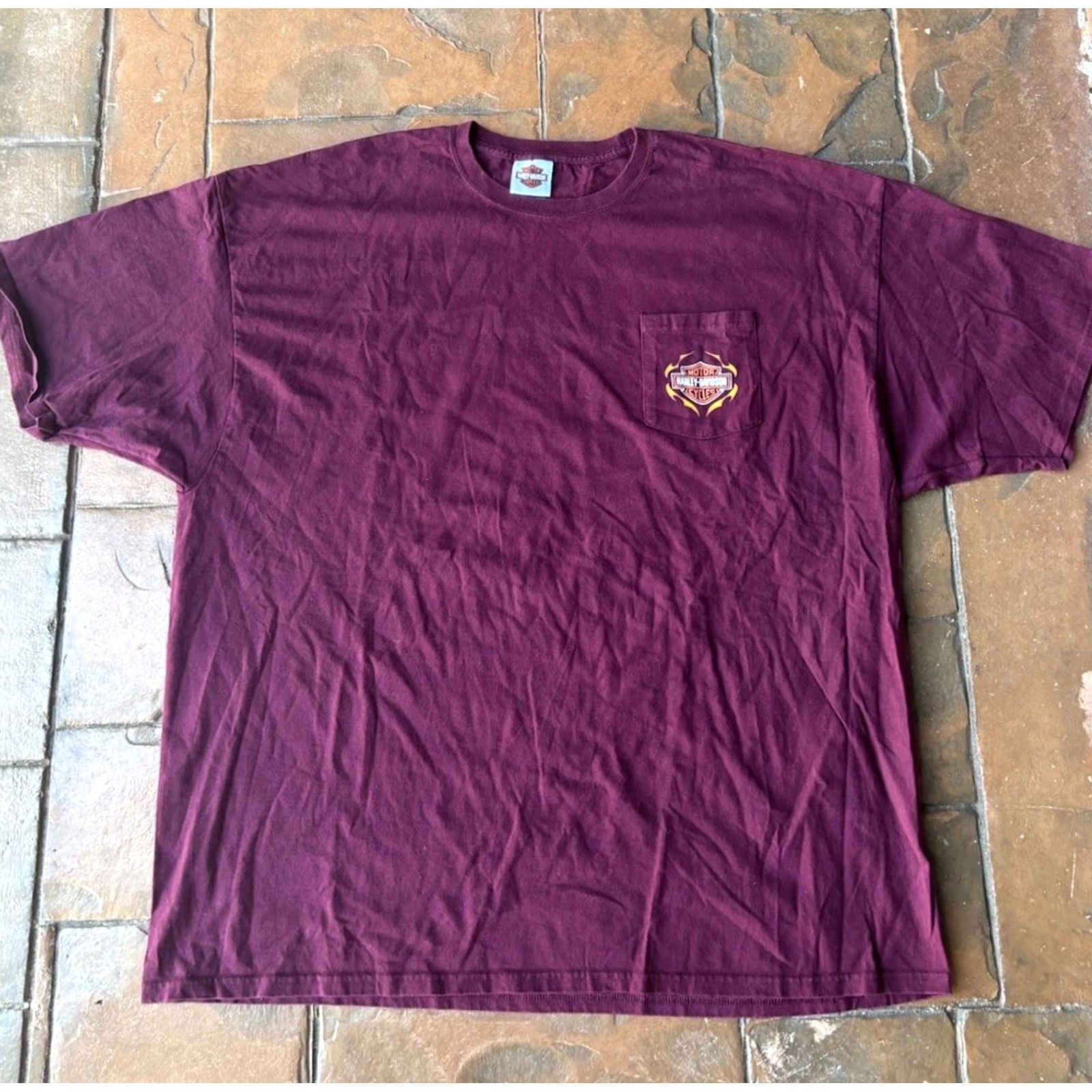 Harley Davidson VINTAGE Harley-Davidson Smokey Mountain Pigeon Forge Tennessee T-Shirt 3XL Men Maroon Short Sleeve Crew Neck Graphic Print Double-Sided Size US XL / EU 56 / 4 - 2 Thumbnail