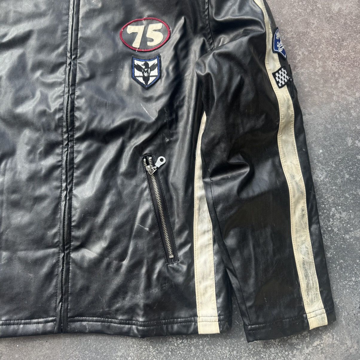 Hysteric Glamour Amazing Vintage Racing Faux Leather Moto Jacket Size US S / EU 44-46 / 1 - 8 Thumbnail