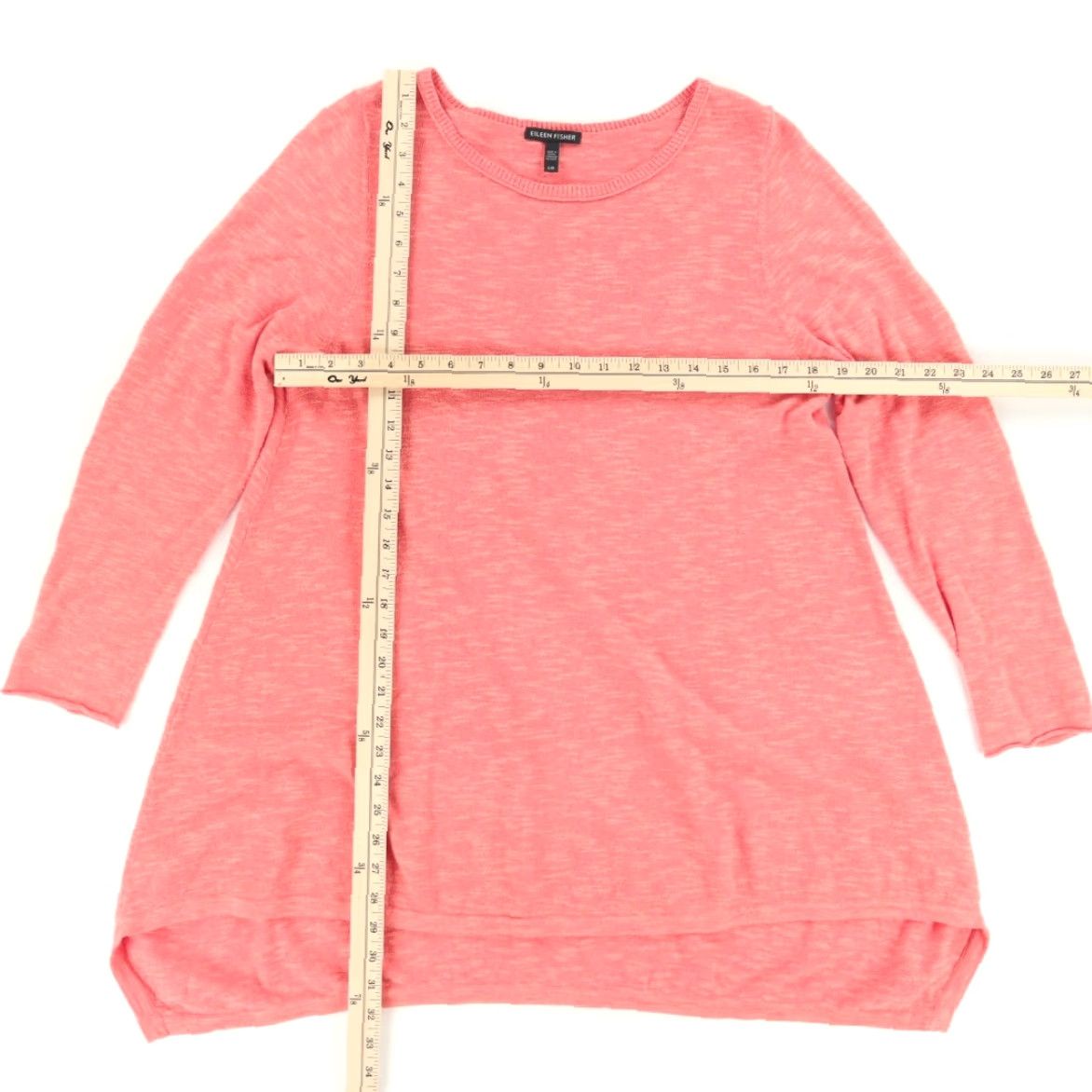 Eileen Fisher Eileen Fisher Pullover Tunic Organic Linen Heather Long Sleeve Shirt Pink Women's L Shirt Size L / US 10 / IT 46 - 3 Thumbnail