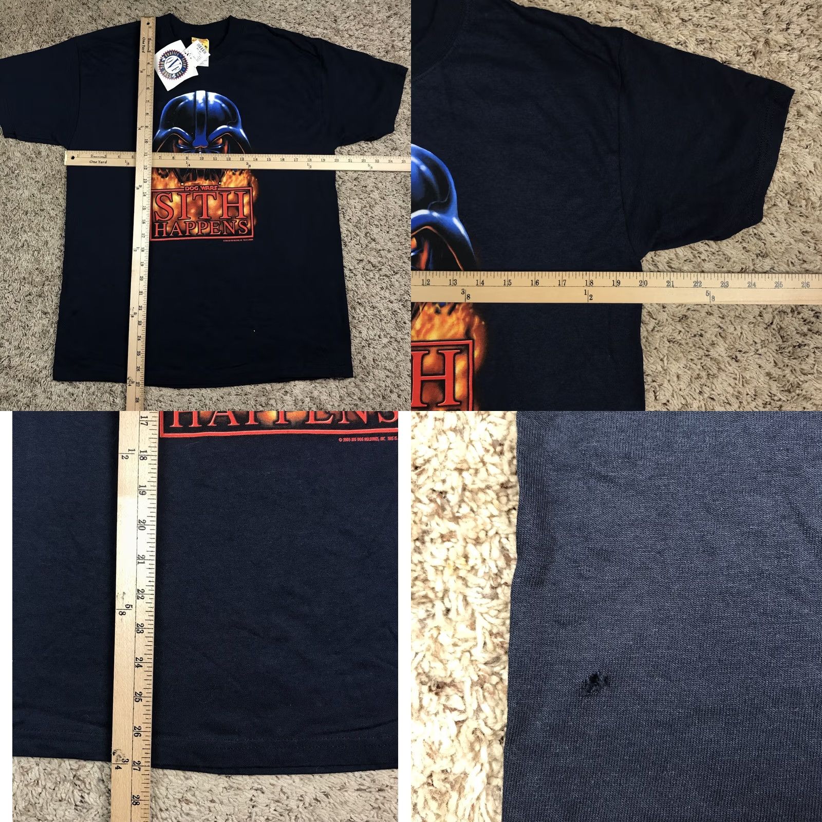 Big Dogs VINTAGE Big Dogs Star Wars Parody Shirt Logo Graphic Print Dogs Sith Happens Crew Neck Short Sleeve M Blue Mens Size US M / EU 48-50 / 2 - 8 Thumbnail