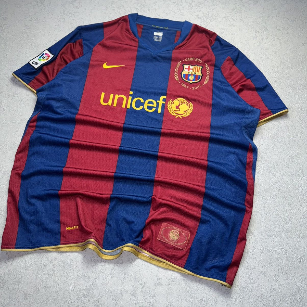 Nike Nike Barcelona 2007/08 Home Football Soccer Jersey Size XL Size US XL / EU 56 / 4 - 4 Thumbnail