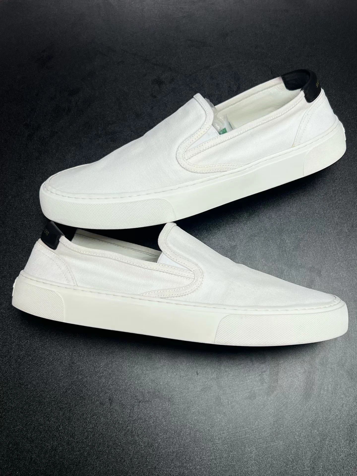 Saint Laurent Paris SLP White Low-Top Canvas Sneaker 44 Like New Size US 11 / EU 44 - 5 Thumbnail