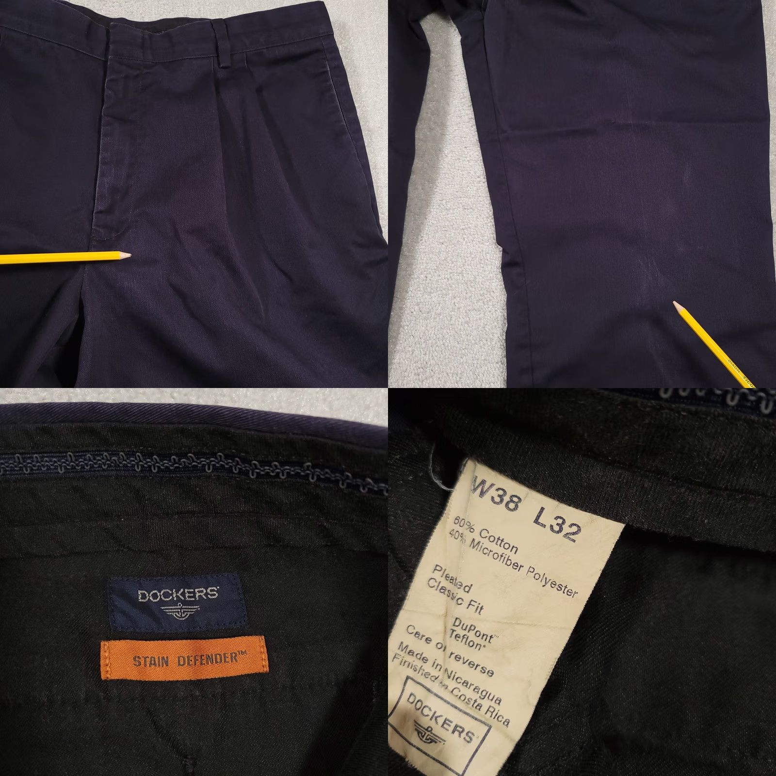 Dockers DOCKERS Pants Mens 38x32 Blue Pleated Stain Defender Straight Leg Cuffed 90s Size US 38 / EU 54 - 9 Thumbnail