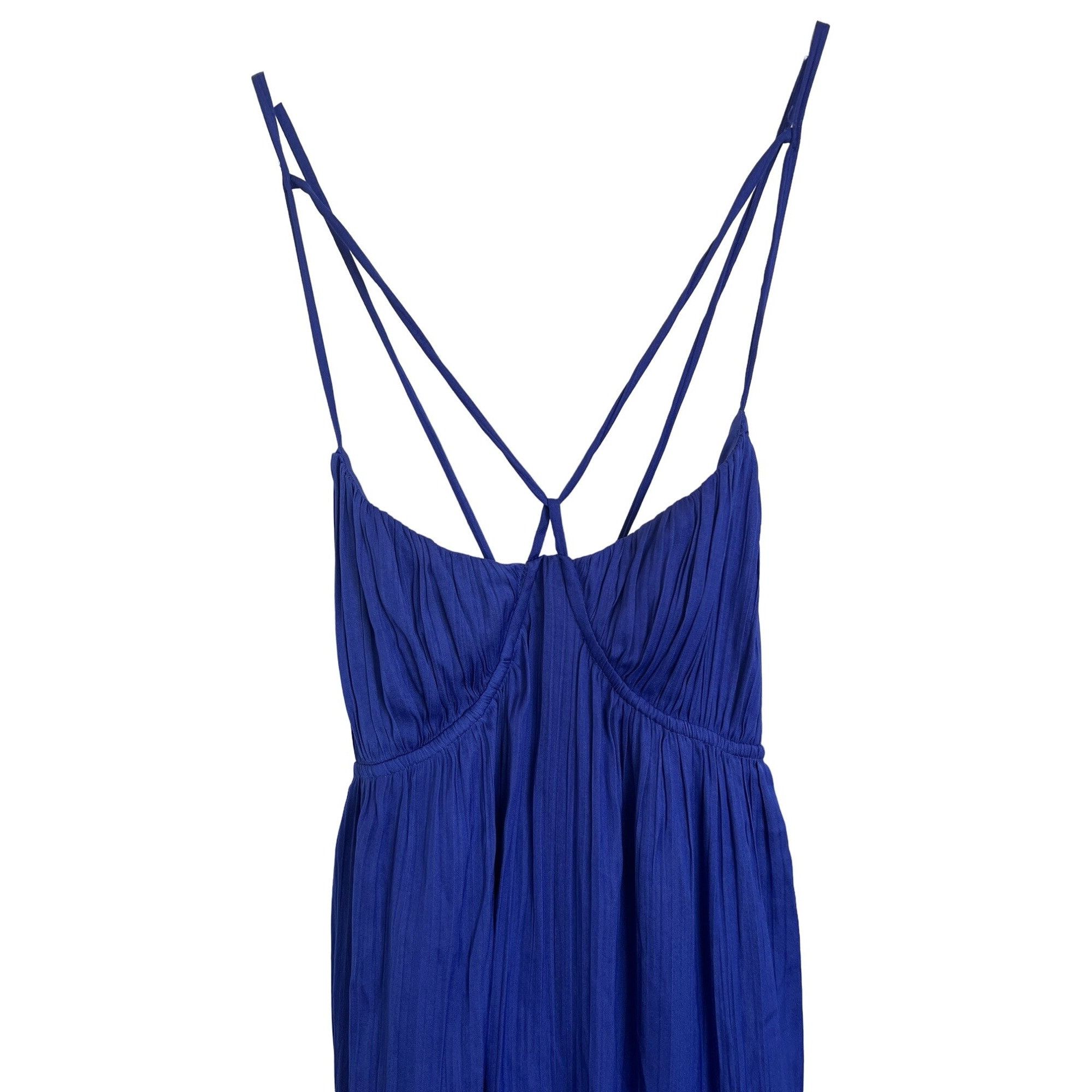 Anthropologie Anthropologie Blue Strappy Halter Slit Maxi Dress Size XXS / US 00 / IT 34 - 6 Thumbnail