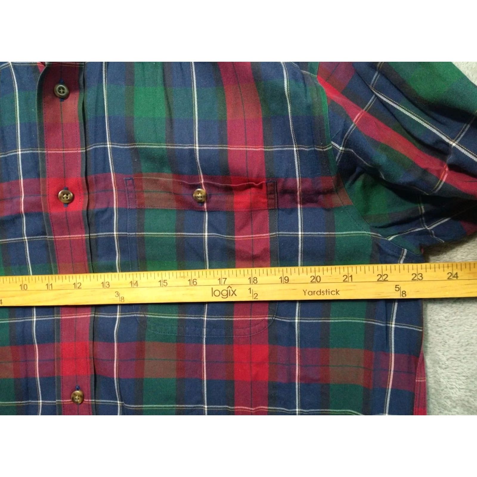 Vintage LL Bean Shirt Men Medium Blue Plaid Merino Wool Blend Long Sleeve Button Down Shirt Size US M / EU 48-50 / 2 - 5 Thumbnail