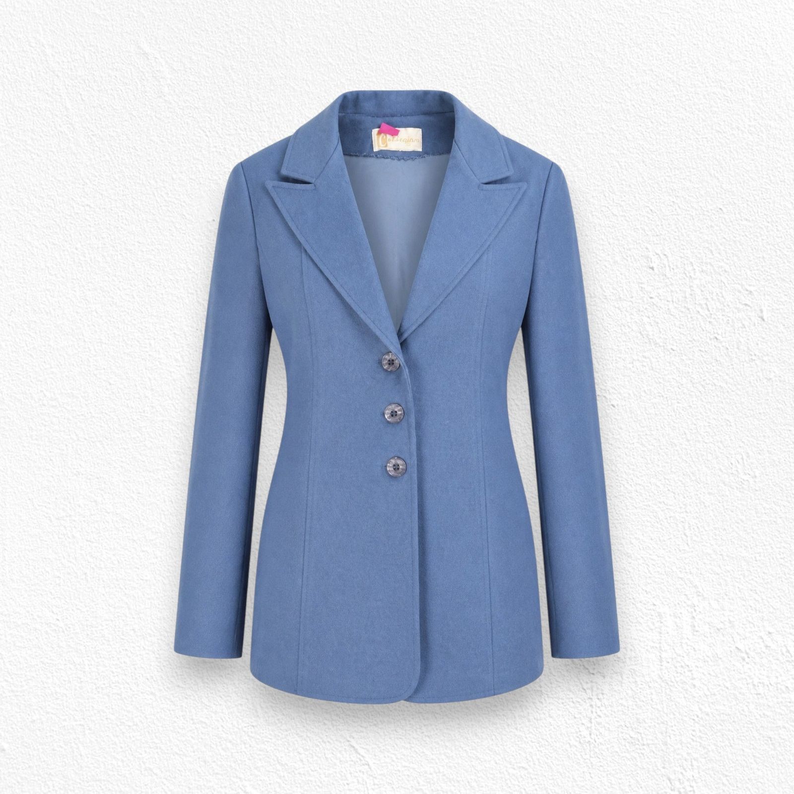 Vintage Vintage Steel Blue Wool Blend 60s Blazer Size 10 Size L / US 10 / IT 46 - 1 Thumbnail