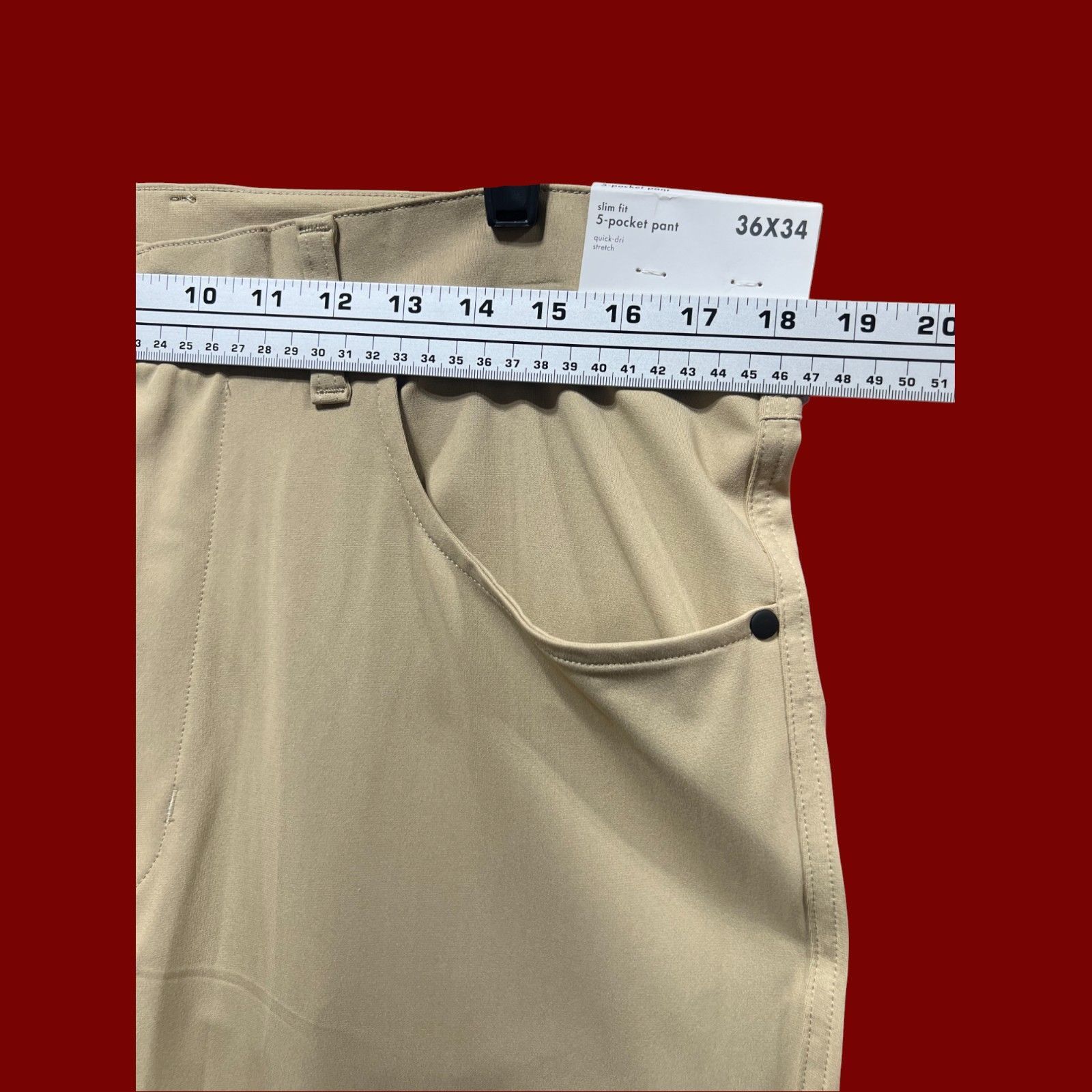 Other Stylus - Men's Slim Fit Flat Front Chino Pants - 5 Pockets - Size US 36 / EU 52 - 5 Thumbnail