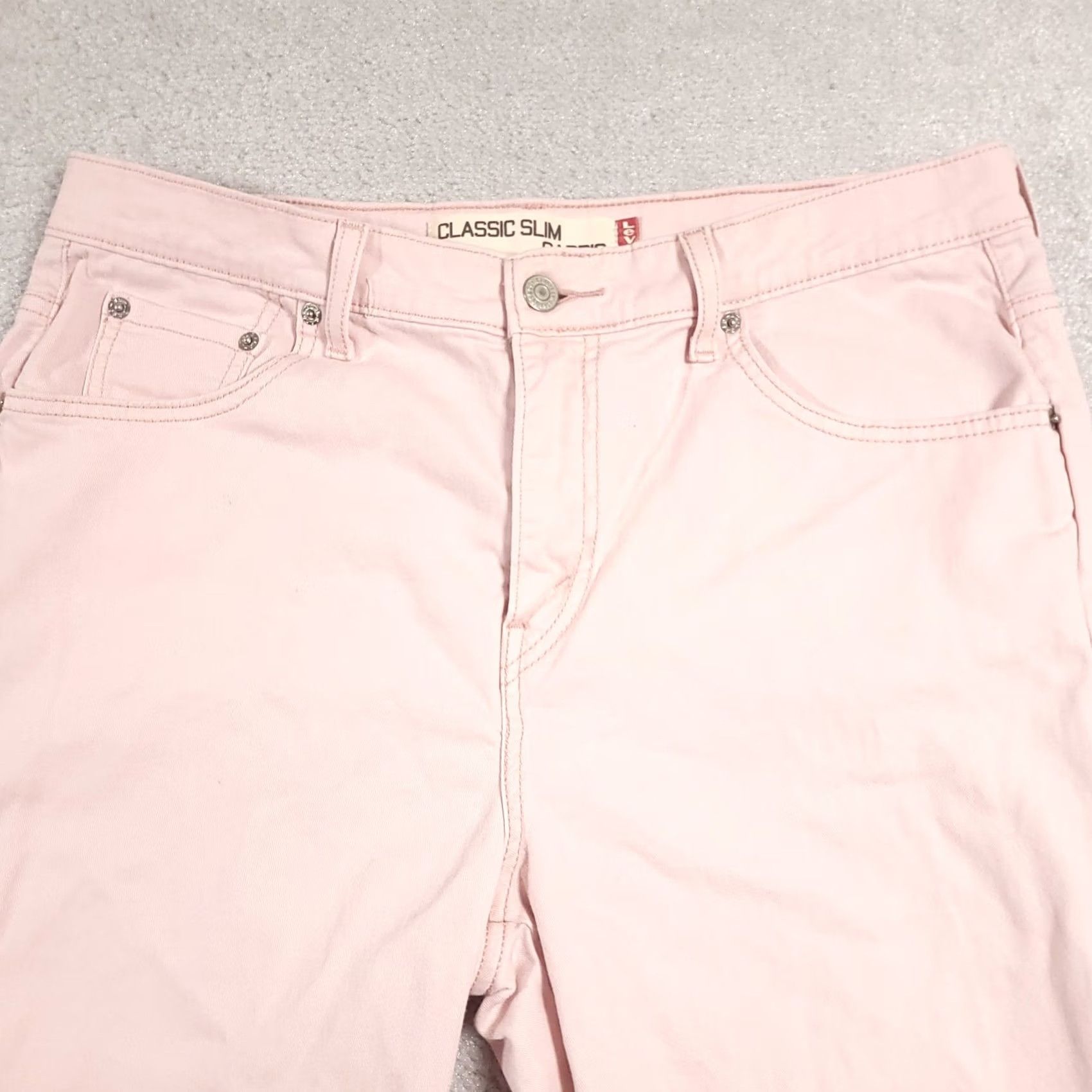 Levi's Levi's Classic Slim Capris Womens 18 Pink Stretch Cropped Pants Casual Summer Capris Slit Pockets Logo Button Denim Cotton Spandex Slim Size 28" / US 6 / IT 42 - 3 Thumbnail