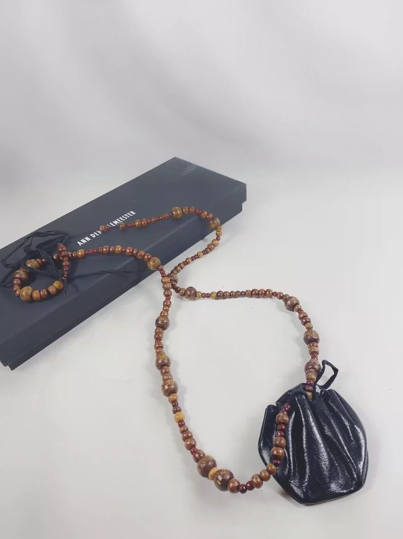 Ann Demeulemeester ann demeulemeester wood beaded leather mini bag necklace Size ONE SIZE - 5 Thumbnail