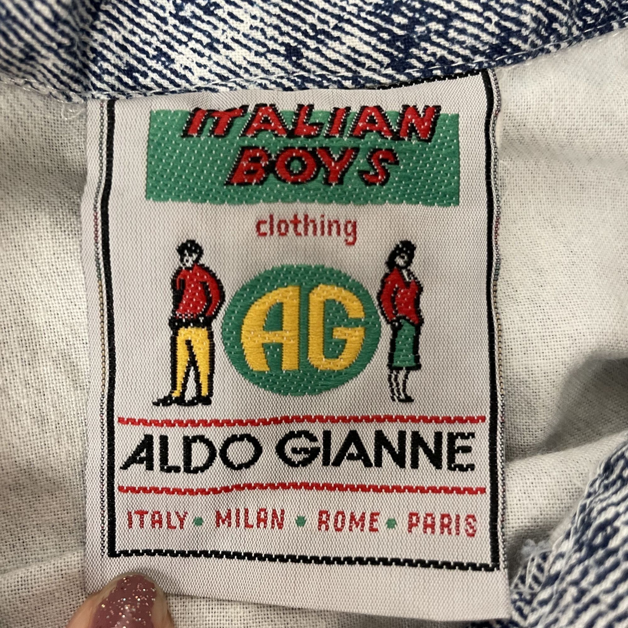 Other Vtg Italian Boys Aldo Gianne STONE WASH Streetwear Shirt Size US S / EU 44-46 / 1 - 5 Thumbnail