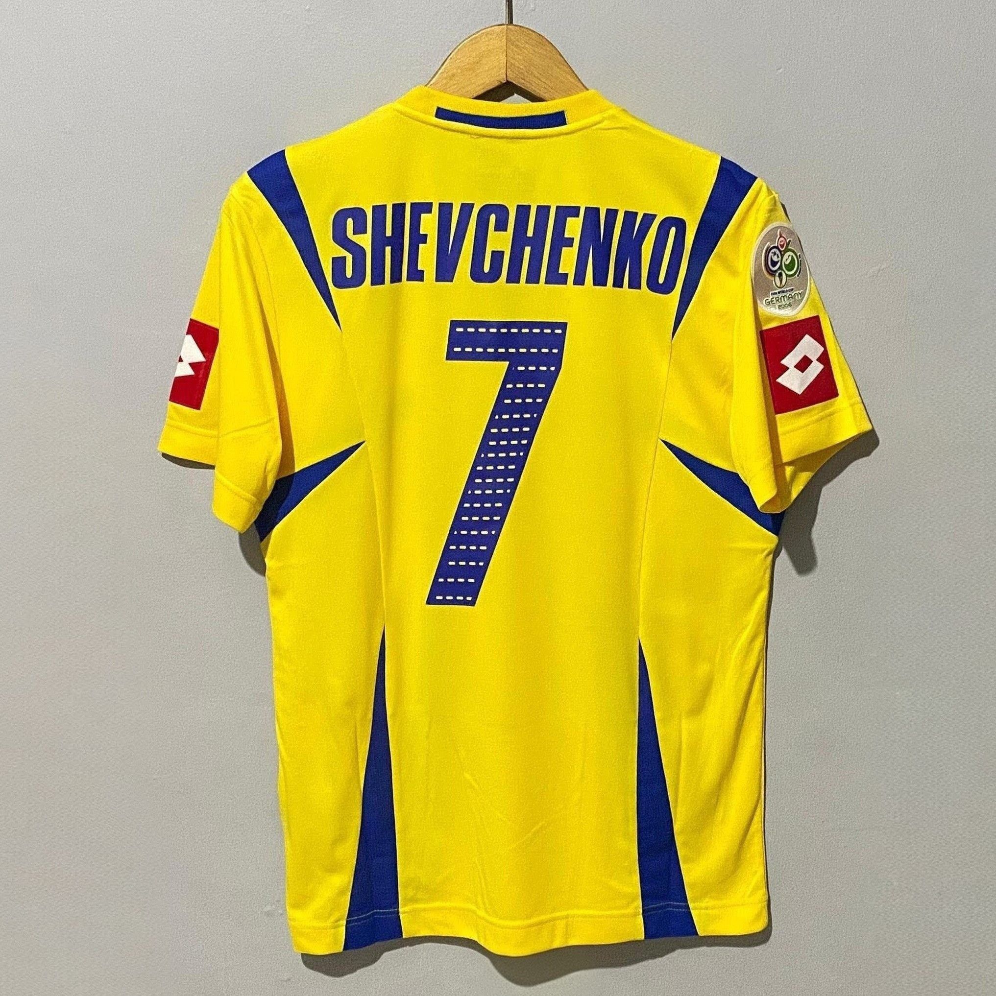 Lotto Sport Ukraine World Cup 2006 Home Jersey Andriy Shevchenko Size US L / EU 52-54 / 3 - 2 Thumbnail
