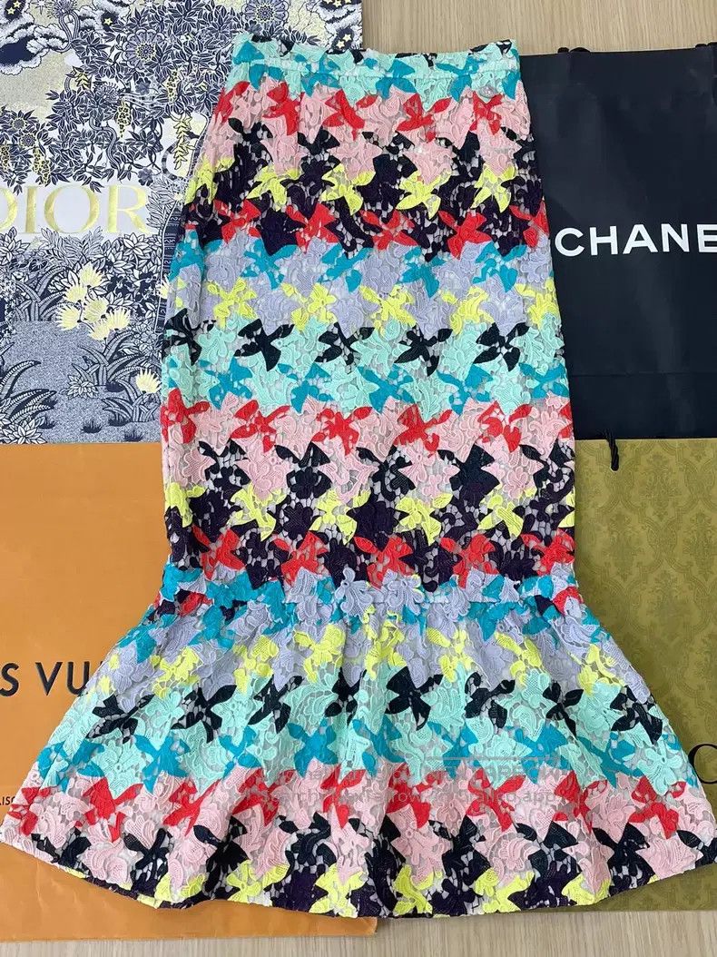 Chanel Chanel Cuban series colorful fishtail skirt Size 42" / US 20 - 1 Thumbnail