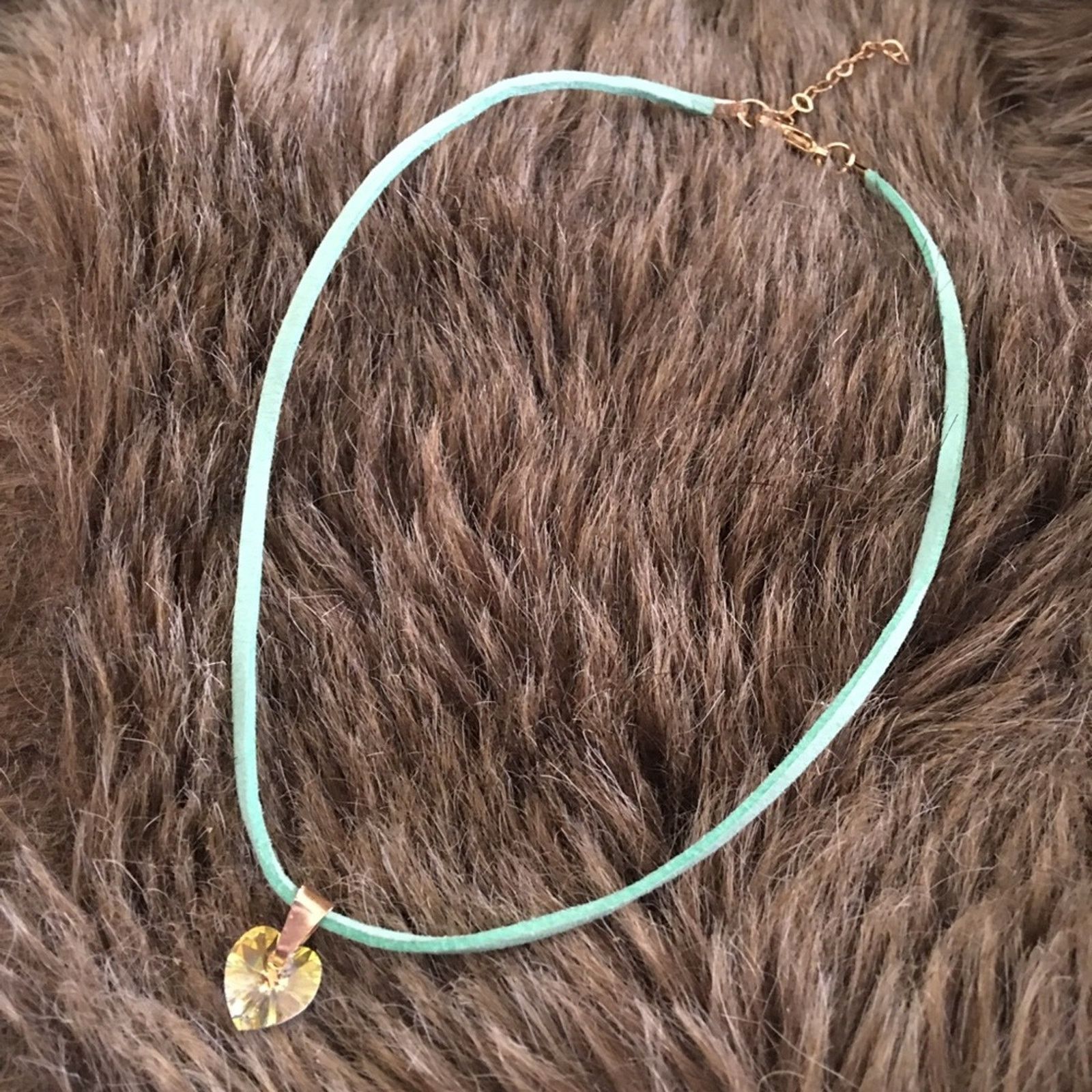 Jewelry Faceted lemon crystal heart choker necklace Size ONE SIZE - 6 Thumbnail