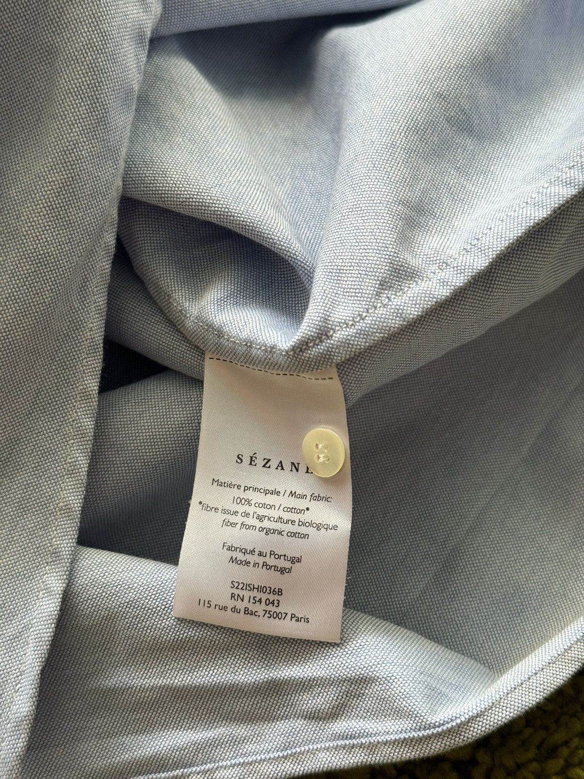 Designer × Sezane Sezane Paris minimalist blue buttons up shirt blouse Size XS / US 0-2 / IT 36-38 - 5 Thumbnail