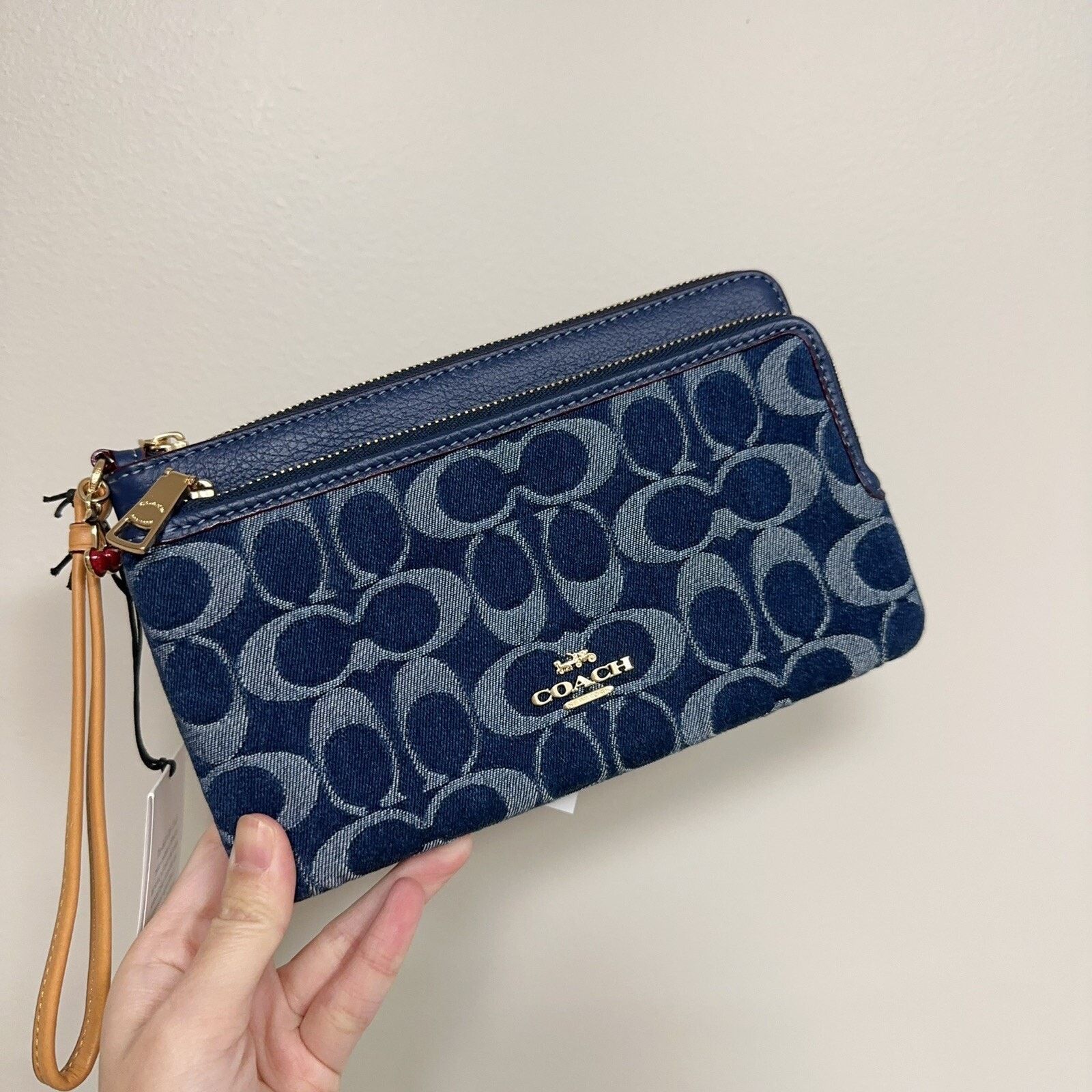 Coach NWT LIMITED Coach Double Zip Wallet cz321 WITH Cherry Charm Size ONE SIZE - 1 Thumbnail