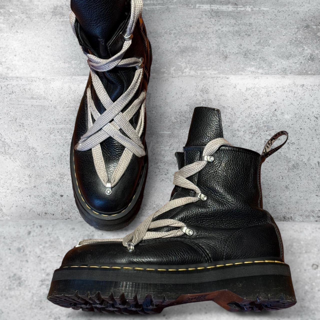 Dr. Martens × Rick Owens Dr. Martens 1460 Quad Leather Sole Pentagram Rick Owens Size US 12 / EU 45 - 3 Thumbnail