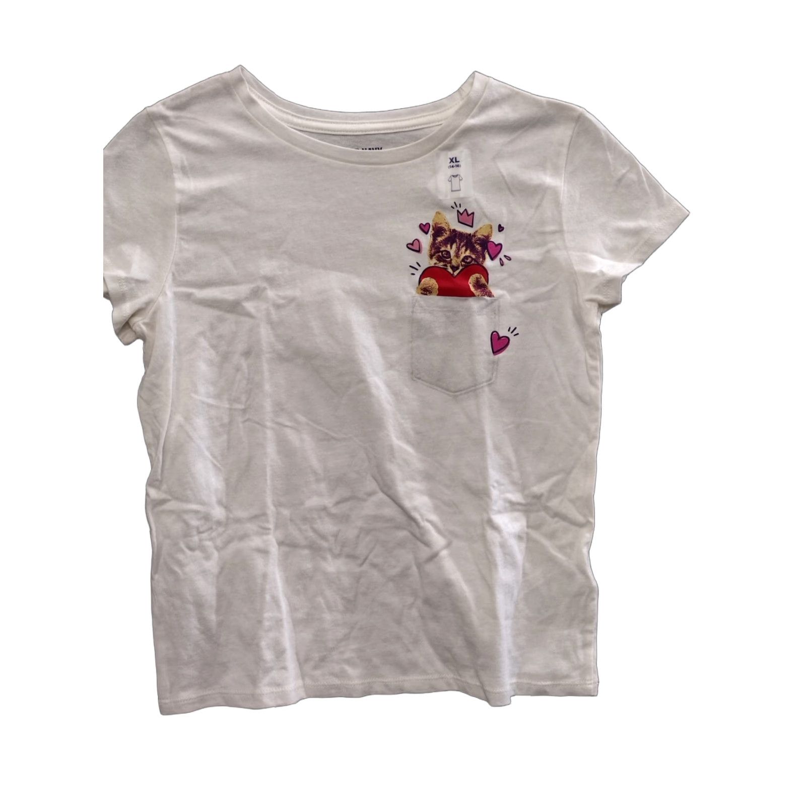 Old Navy Old Navy T-Shirt Women's XL White Kitten Love Graphic Crew Neck Short Sleeve Casual Pocket Size XL / US 12-14 / IT 48-50 - 1 Thumbnail