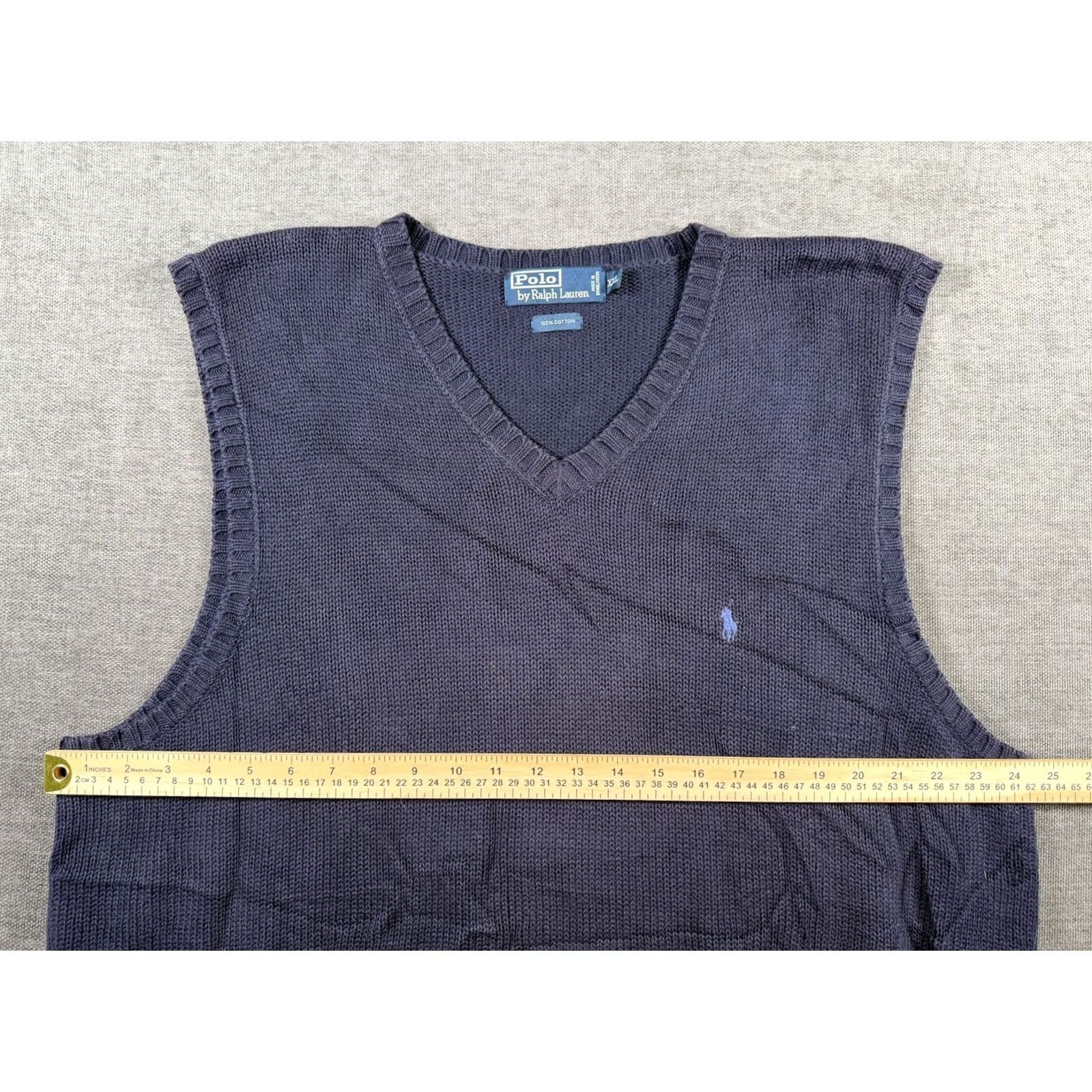 Polo Ralph Lauren Polo by Ralph Lauren Sweater Vest Men's XXL Blue Cotton Size US XXL / EU 58 / 5 - 3 Thumbnail