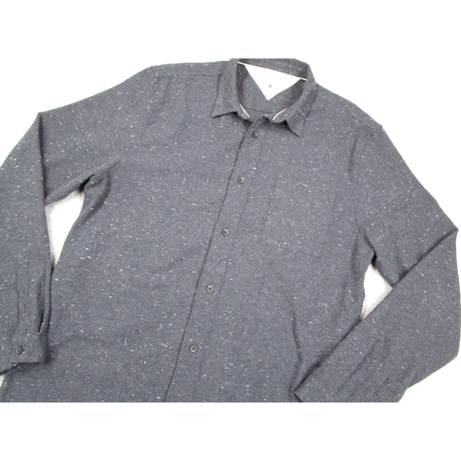 Vintage Hoxton Shirt Company Shirt Mens Large Navy Wool Blend Speckled Button Front Size US L / EU 52-54 / 3 - 2 Thumbnail