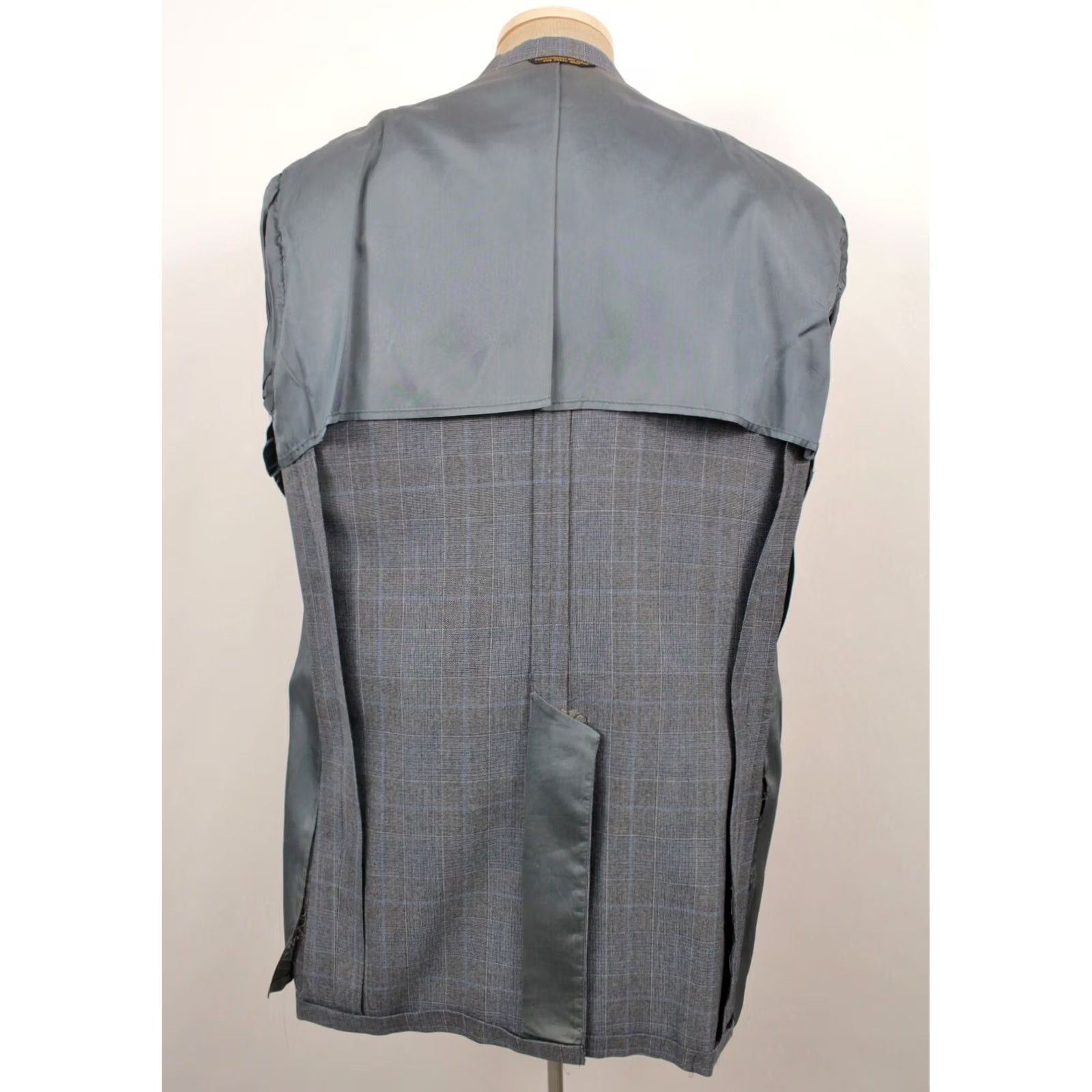 Vintage VINTAGE Mens VTG 70s Blue & Grey Plaid Leisure Suit Sz L 1970s Disco Mens L Gray Wool Blend Jacket 34" Pants 37x33 Size 42R - 5 Thumbnail