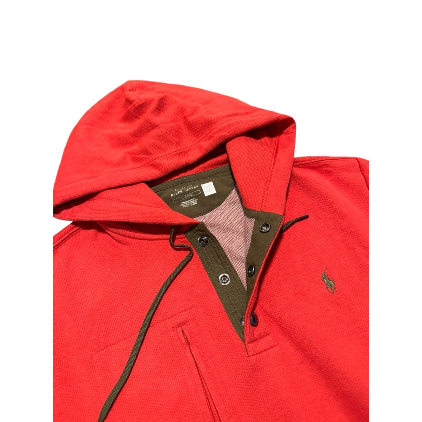 Polo Ralph Lauren POLO RALPH LAUREN Expedition Henley Hoodie Red Sweatshirt Size M Size US M / EU 48-50 / 2 - 2 Thumbnail