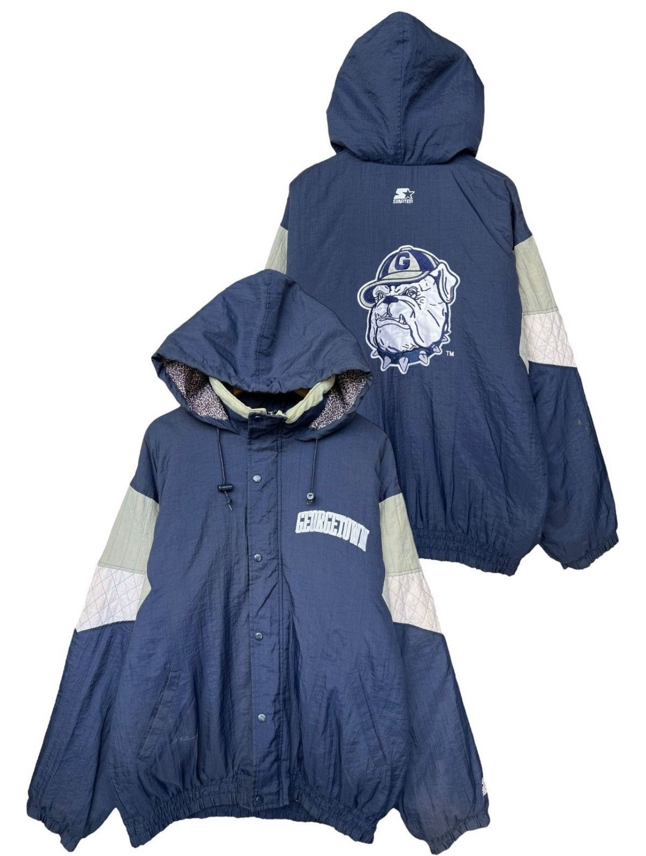 NCAA Rare🔥Vintage 90s Georgetown Hoyas Chalkline Starter Jacket Size US XL / EU 56 / 4 - 1 Thumbnail