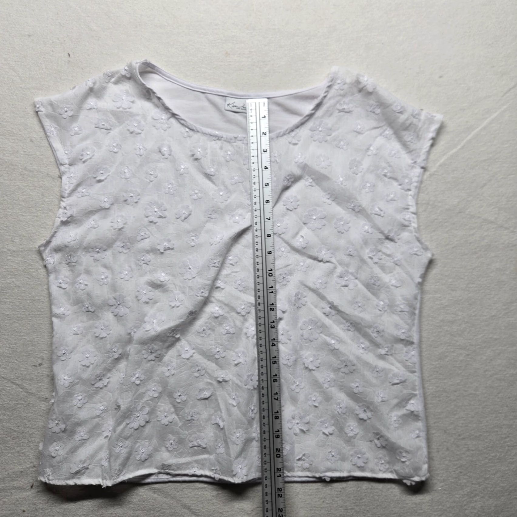 Vintage VINTAGE Kim Rogers Women's Blouse Sleeveless PXL White Floral All Seasons Lightweight Shirt Size XL / US 12-14 / IT 48-50 - 6 Thumbnail