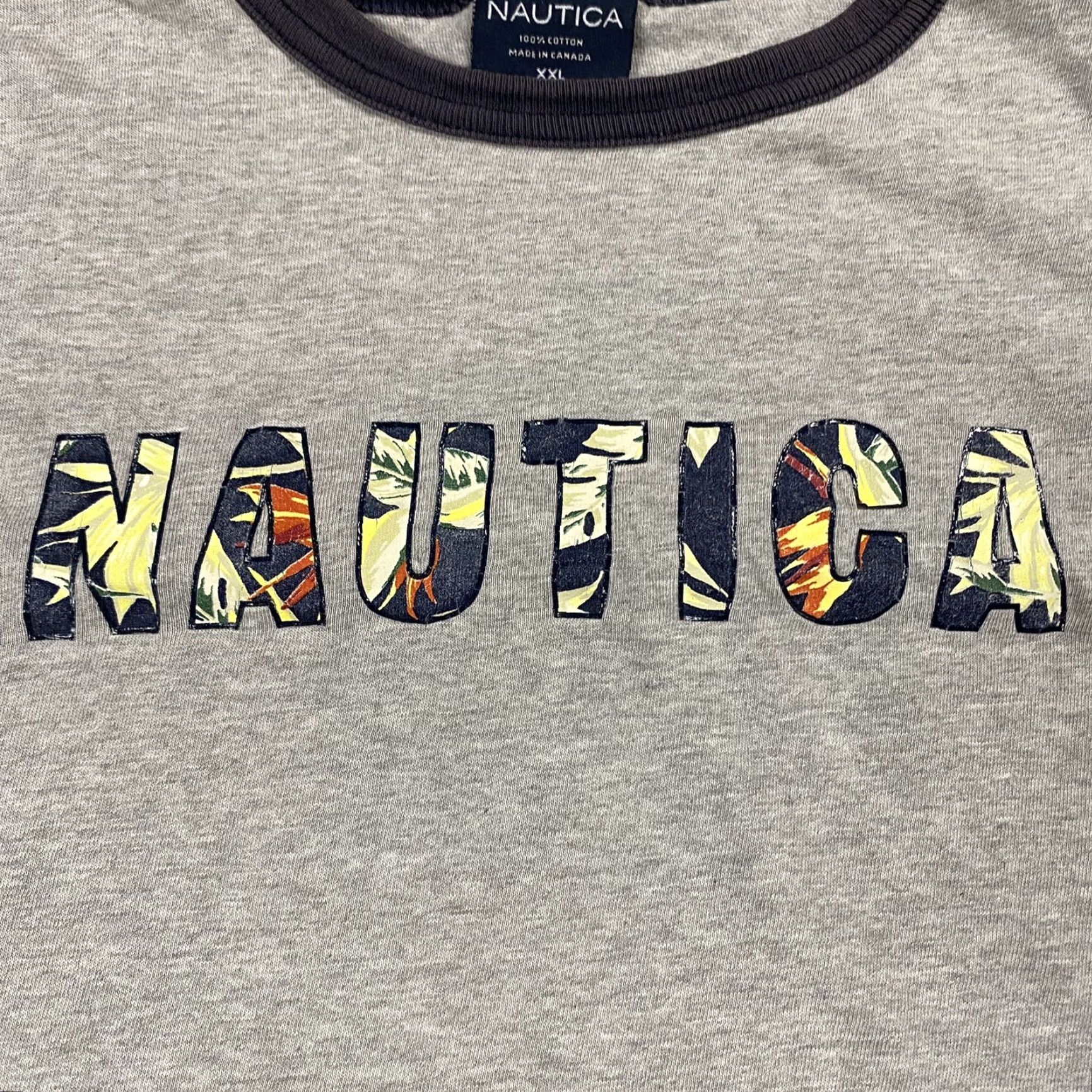 Nautica VTG Nautica Shirt T-Shirt Mens 2XL Gray Hawaiian Graphic Crew Neck Short Sleeve Vintage 2000s Made in Thailand Mens Regular Fit Size US XXL / EU 58 / 5 - 2 Thumbnail