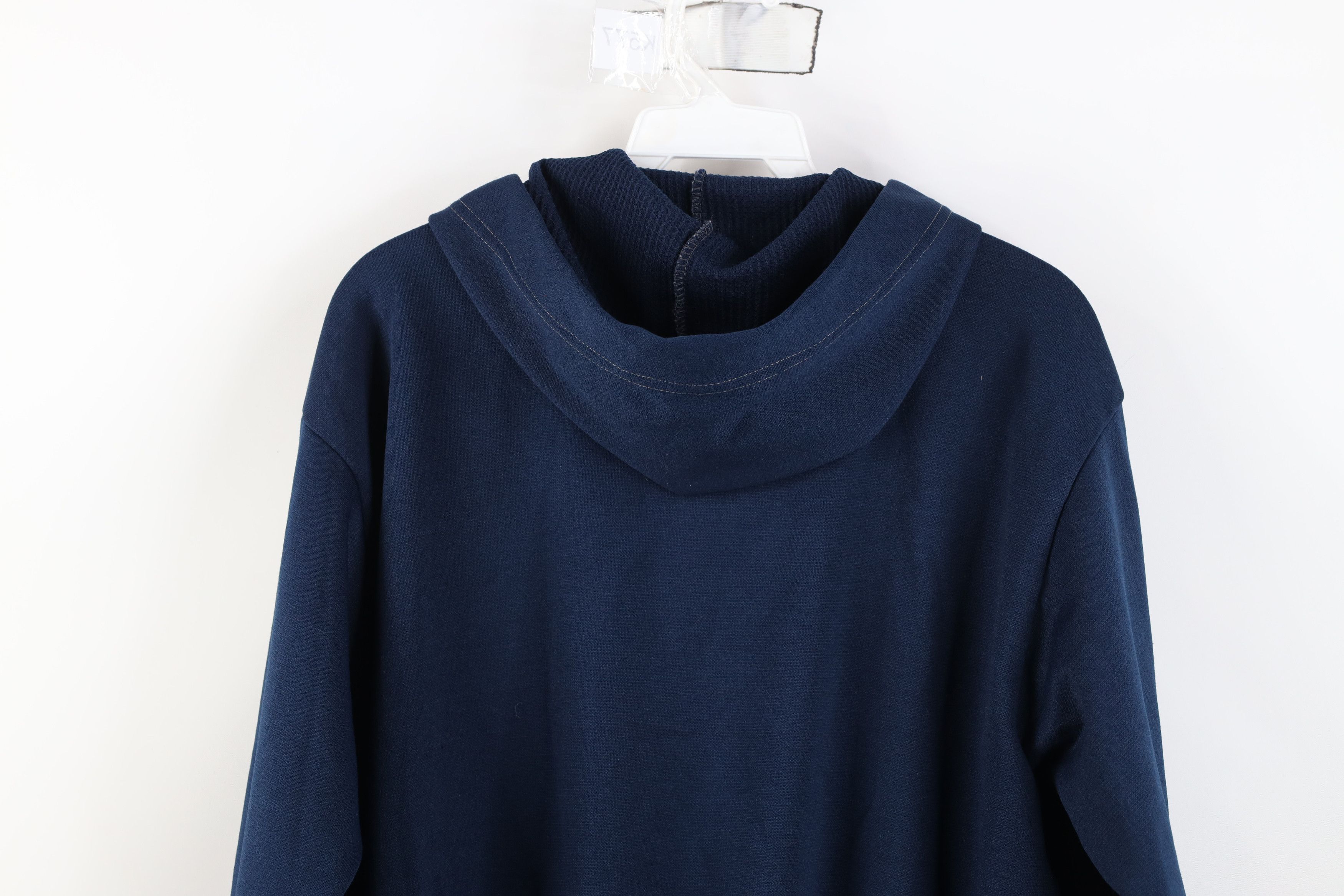Vintage Vintage 70s Streetwear Thermal Waffle Lined Hoodie Blue USA Size US M / EU 48-50 / 2 - 12 Thumbnail
