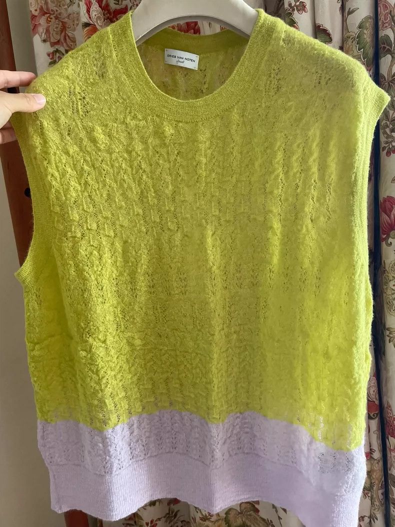 Dries Van Noten Dries Van Noten size:36 Yellow lace patchwork short-sleeve Size S / US 4 / IT 40 - 2 Thumbnail