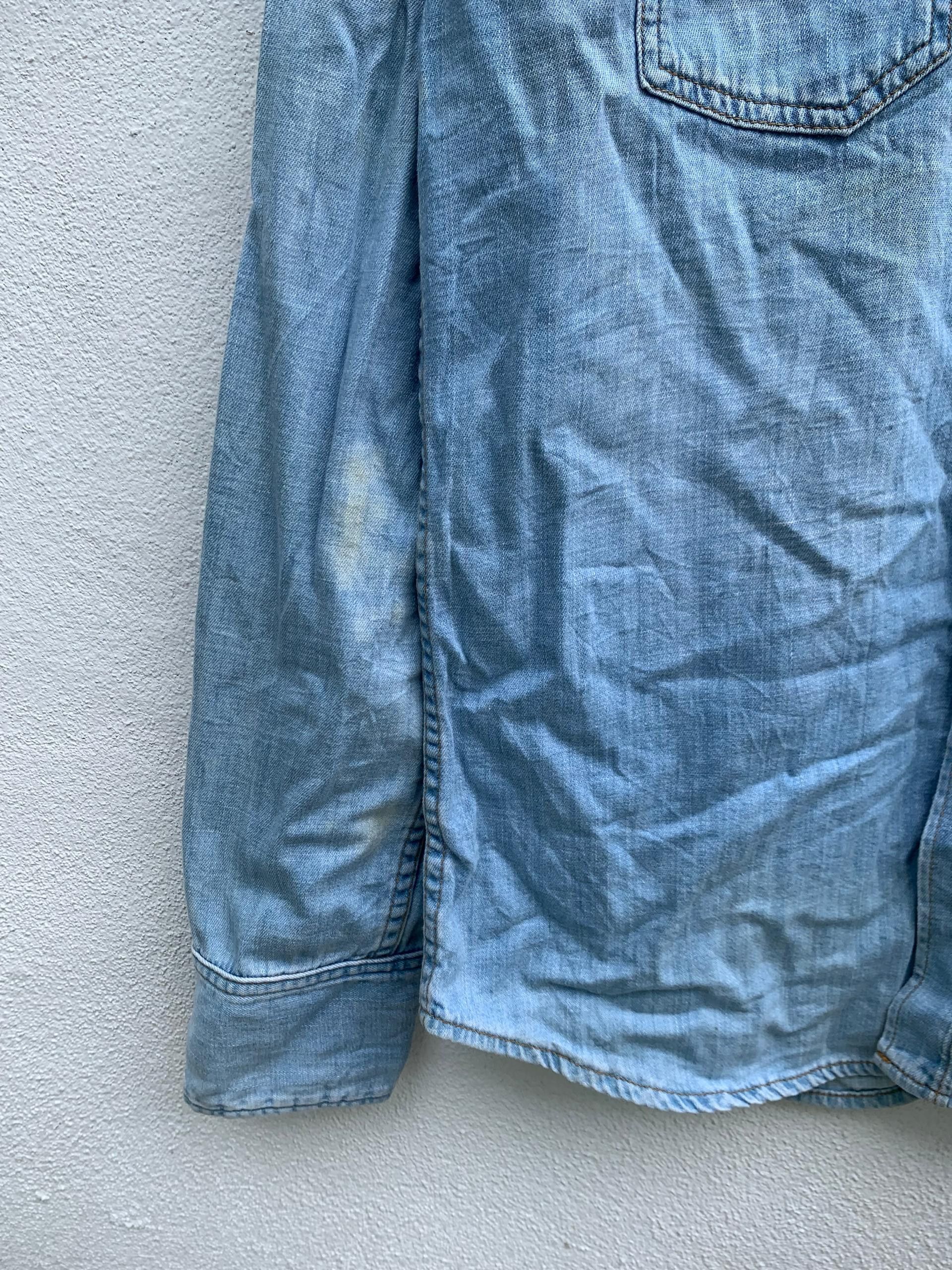 Japanese Brand Vintage Nudie Jeans Co Button Denim Shirt Size US M / EU 48-50 / 2 - 4 Thumbnail
